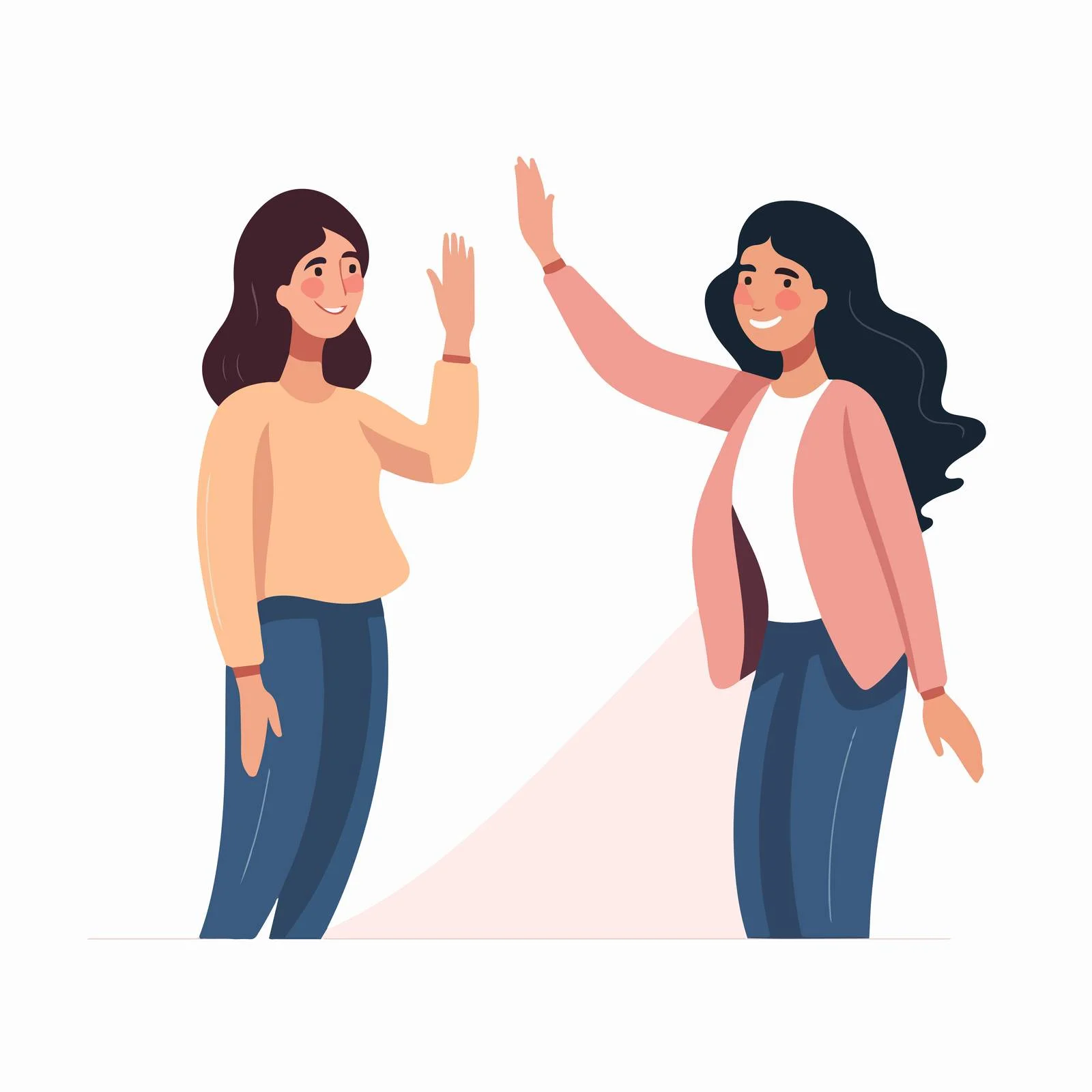 Friendly encounter between two young women — free download from Dotvec