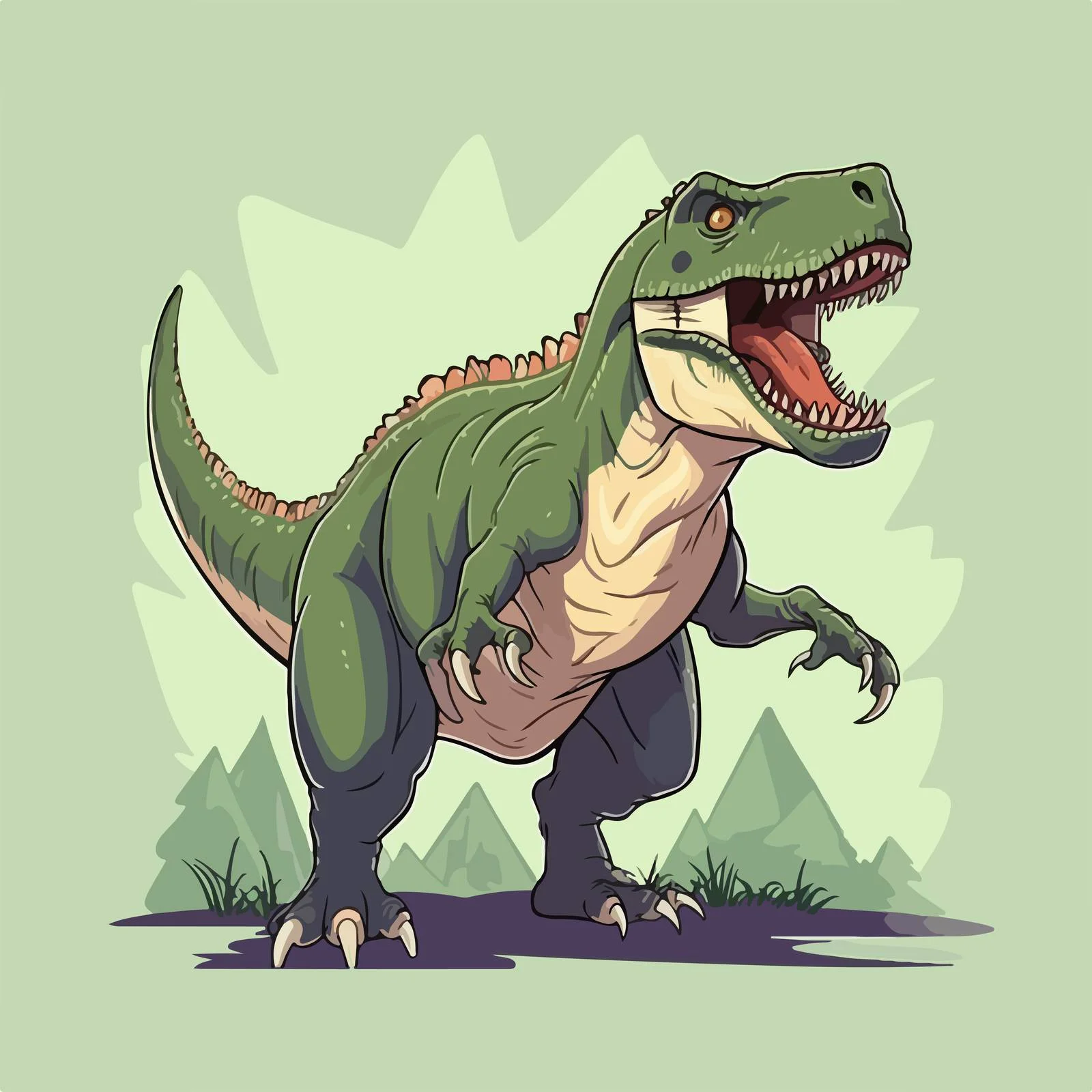 Tyrannosaurus Rex Dinosaur Illustration Portrait — free download from Dotvec
