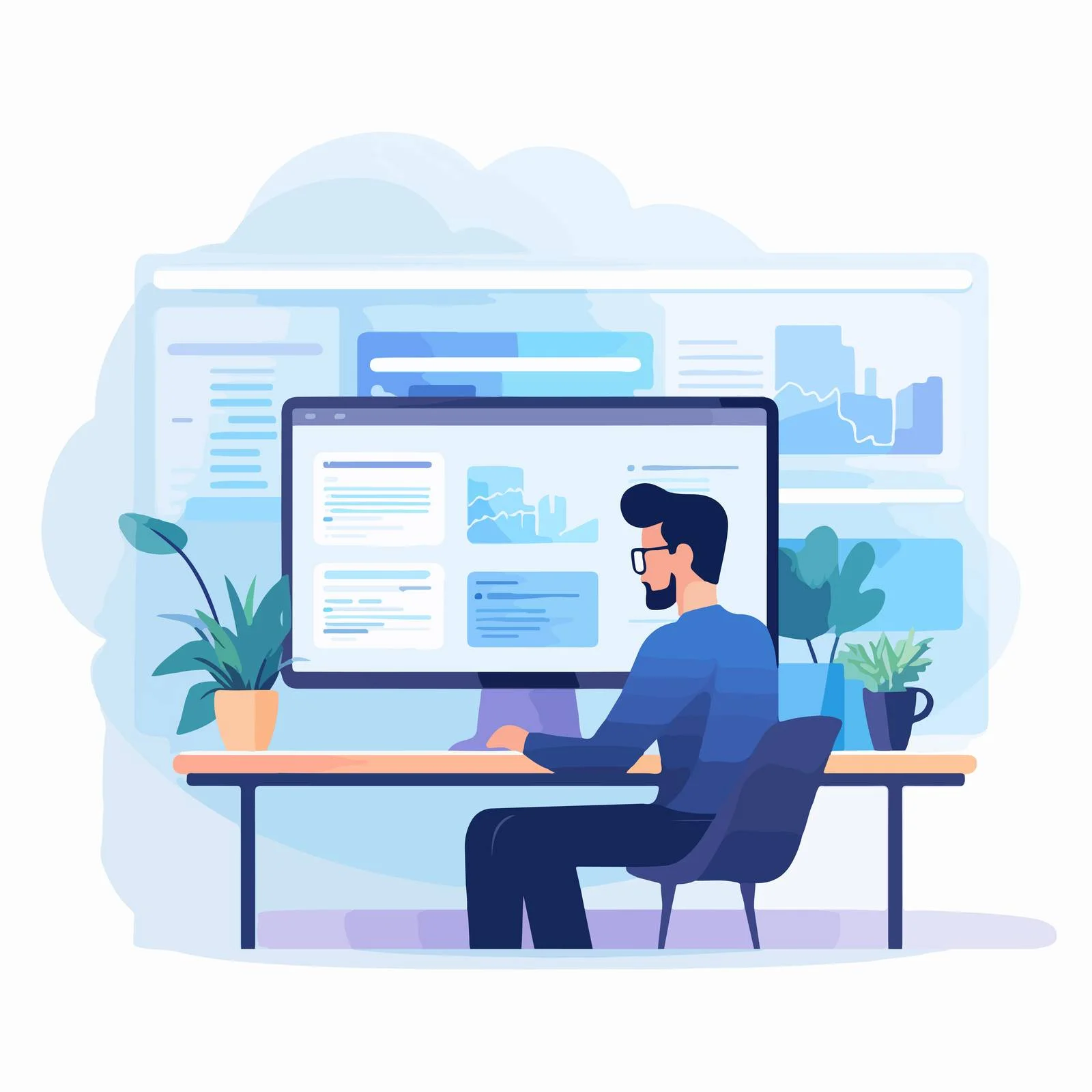 Designer Working on Website User Interface — free download from Dotvec