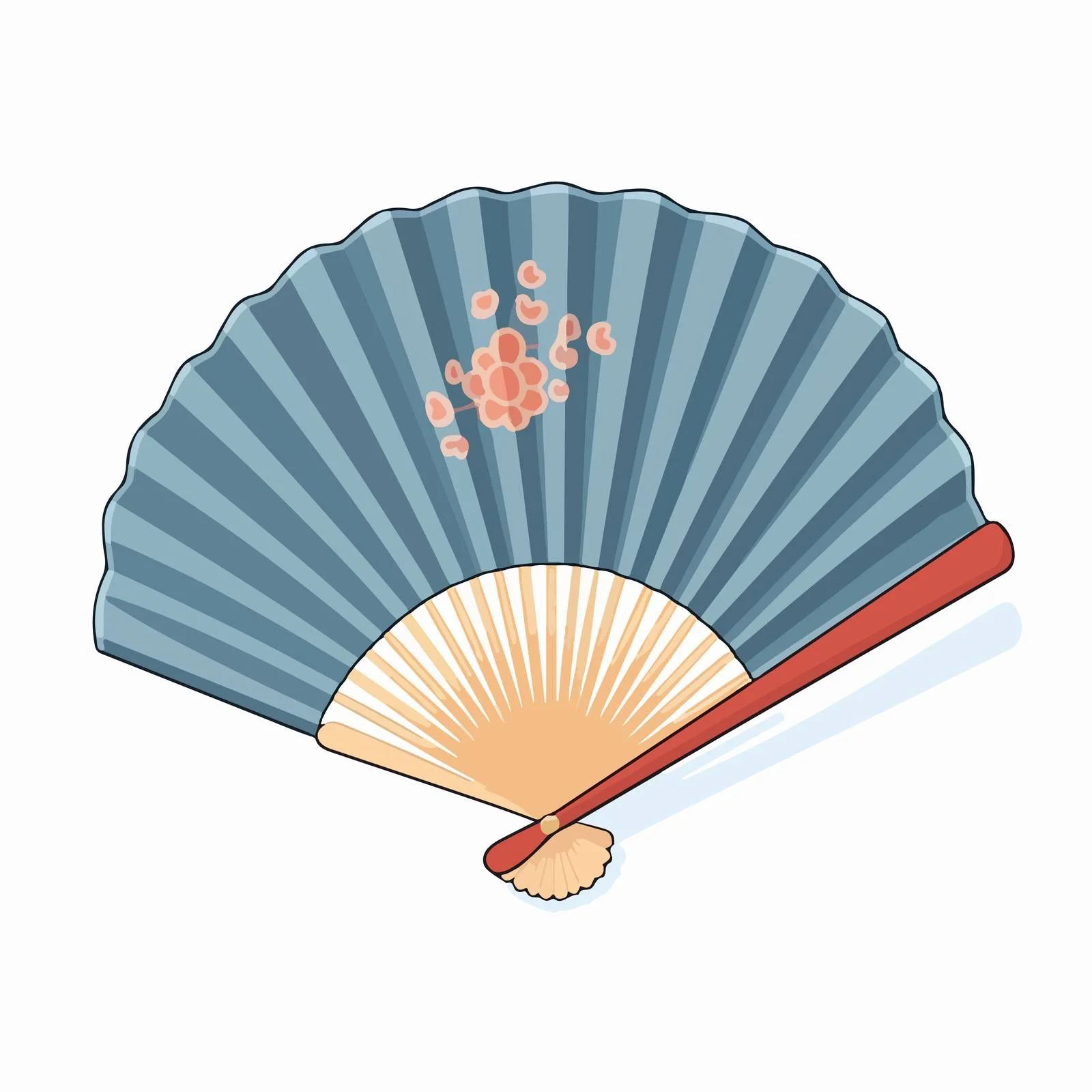 Traditional Japanese Rigid Hand Fan with Bamboo — free download from Dotvec