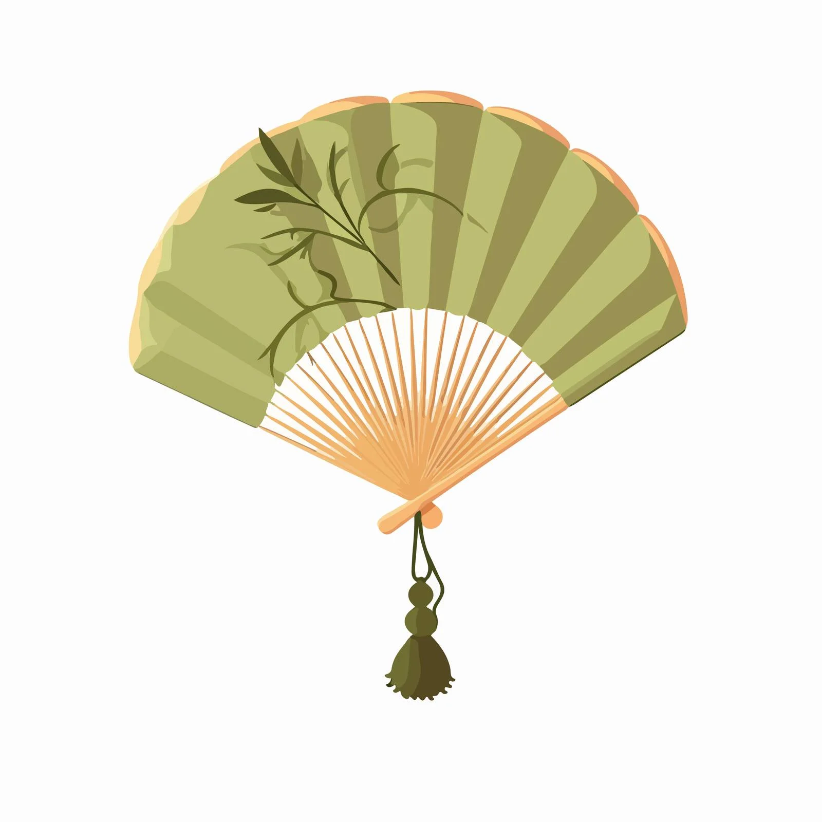 Traditional Japanese Bamboo Uchiwa Hand Fan — free download from Dotvec