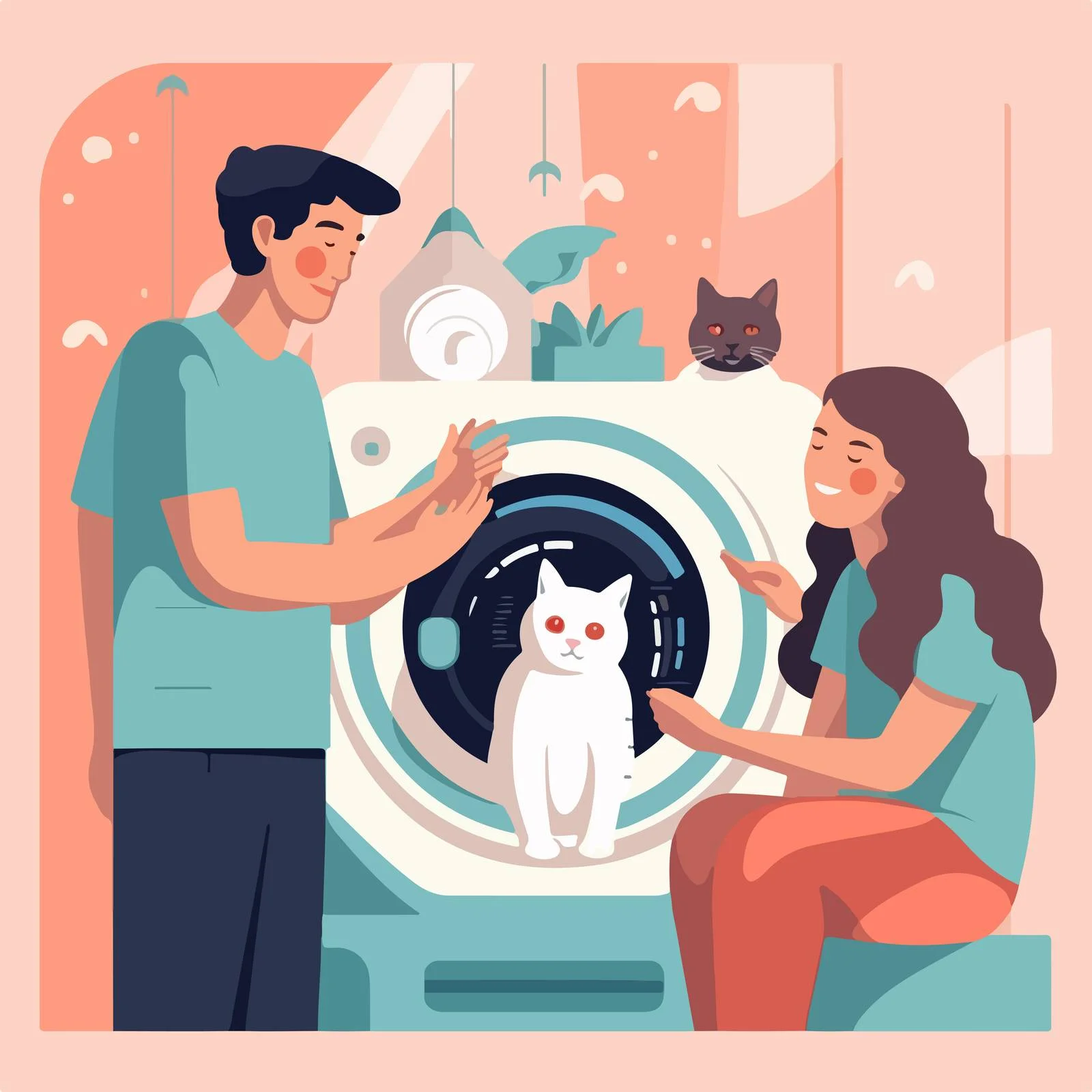 Veterinary Ultrasound Scan with Pet Owner – free ultrasonography image from Dotvec