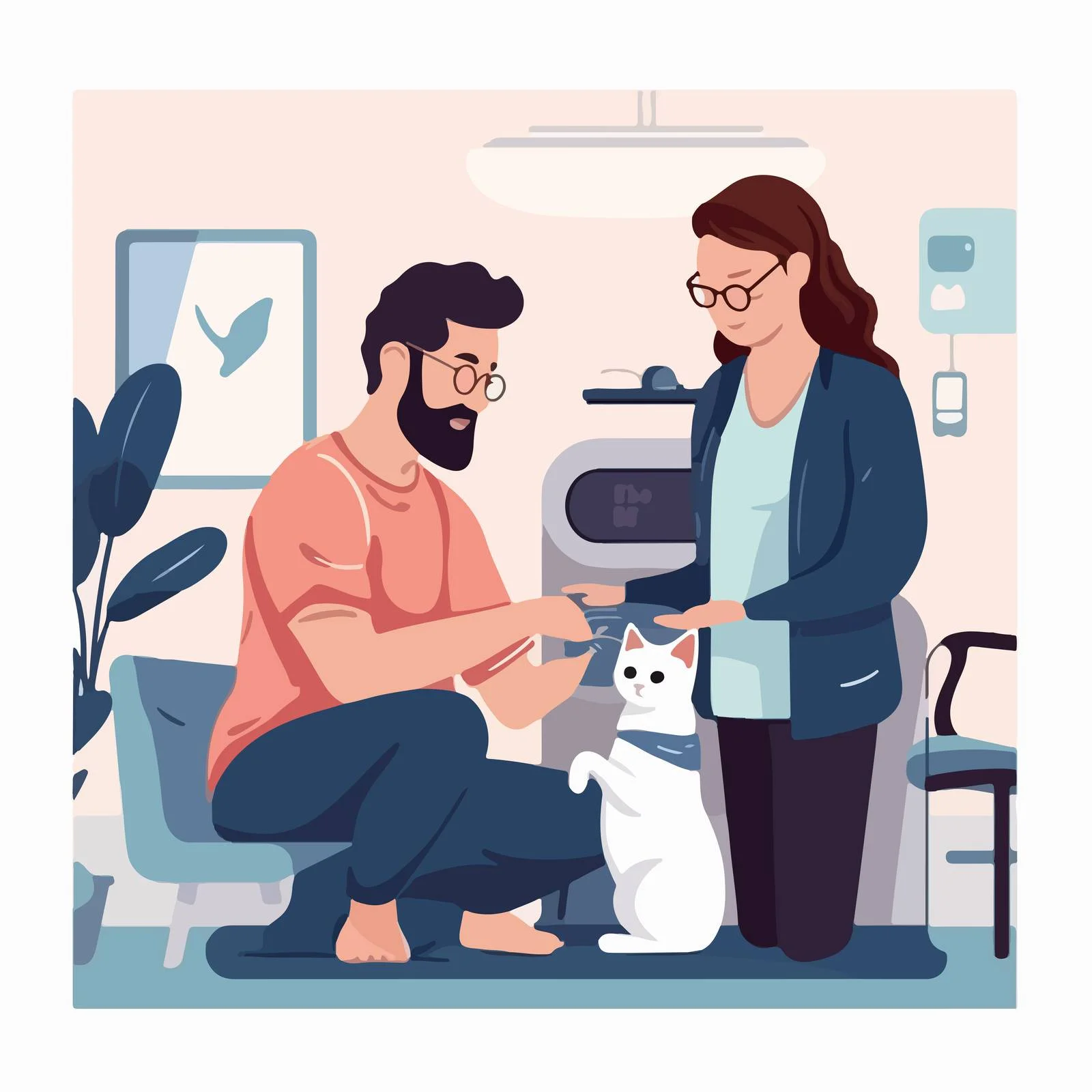 Veterinary Ultrasound Exam with Pet Owner — free download from Dotvec