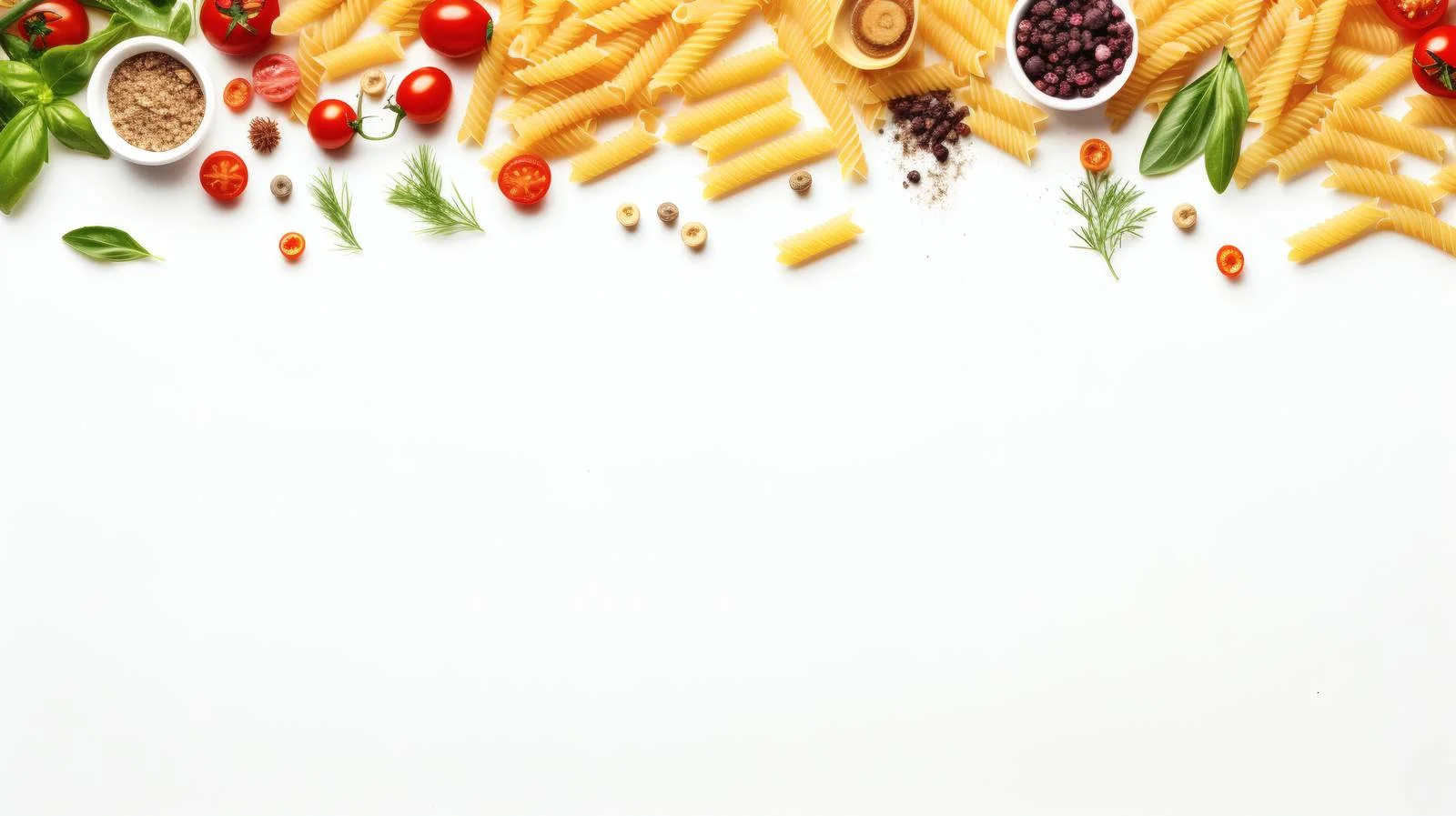 Preparing uncooked pasta and vegetables backdrop — free download from Dotvec
