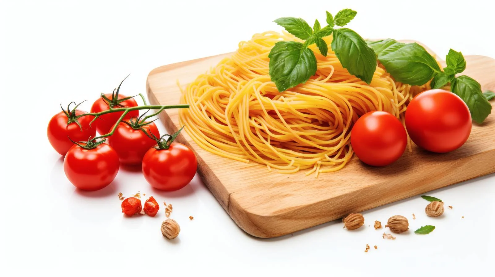 Fresh uncooked pasta with tomatoes and herbs — free download from Dotvec
