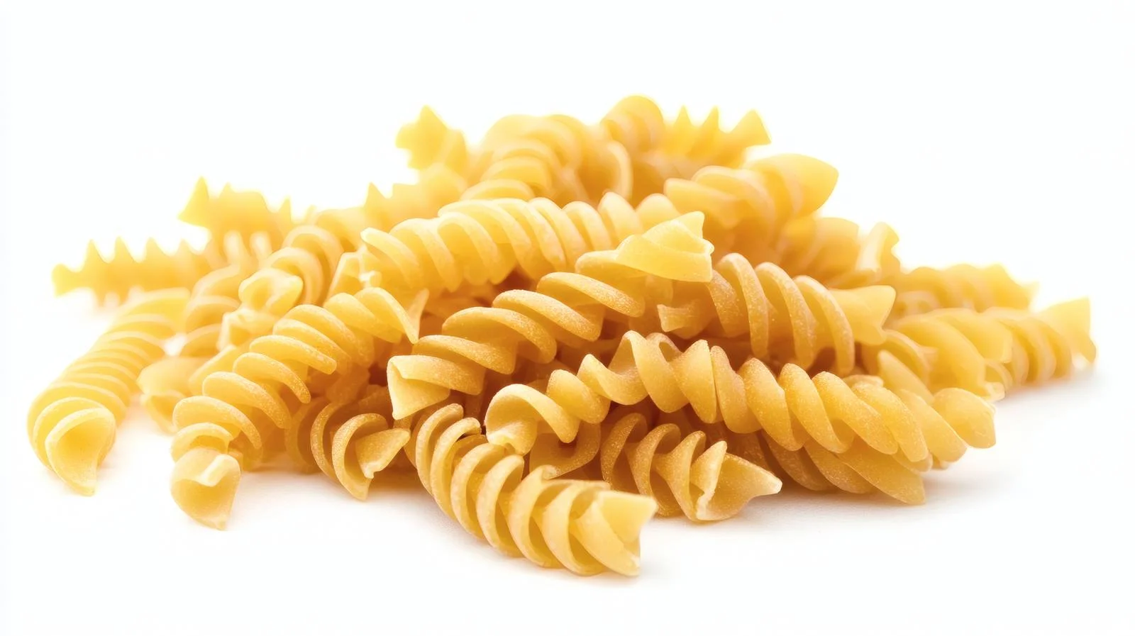 Raw Uncooked Fusilli Pasta on White — free download from Dotvec