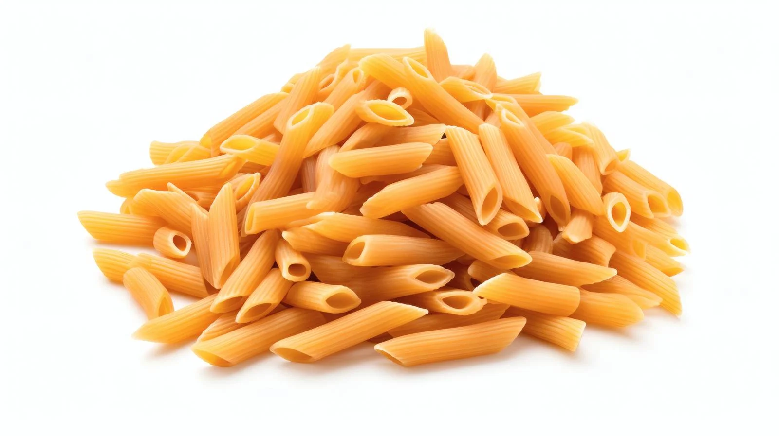 Raw Penne Pasta on White Background – free cookery image from Dotvec