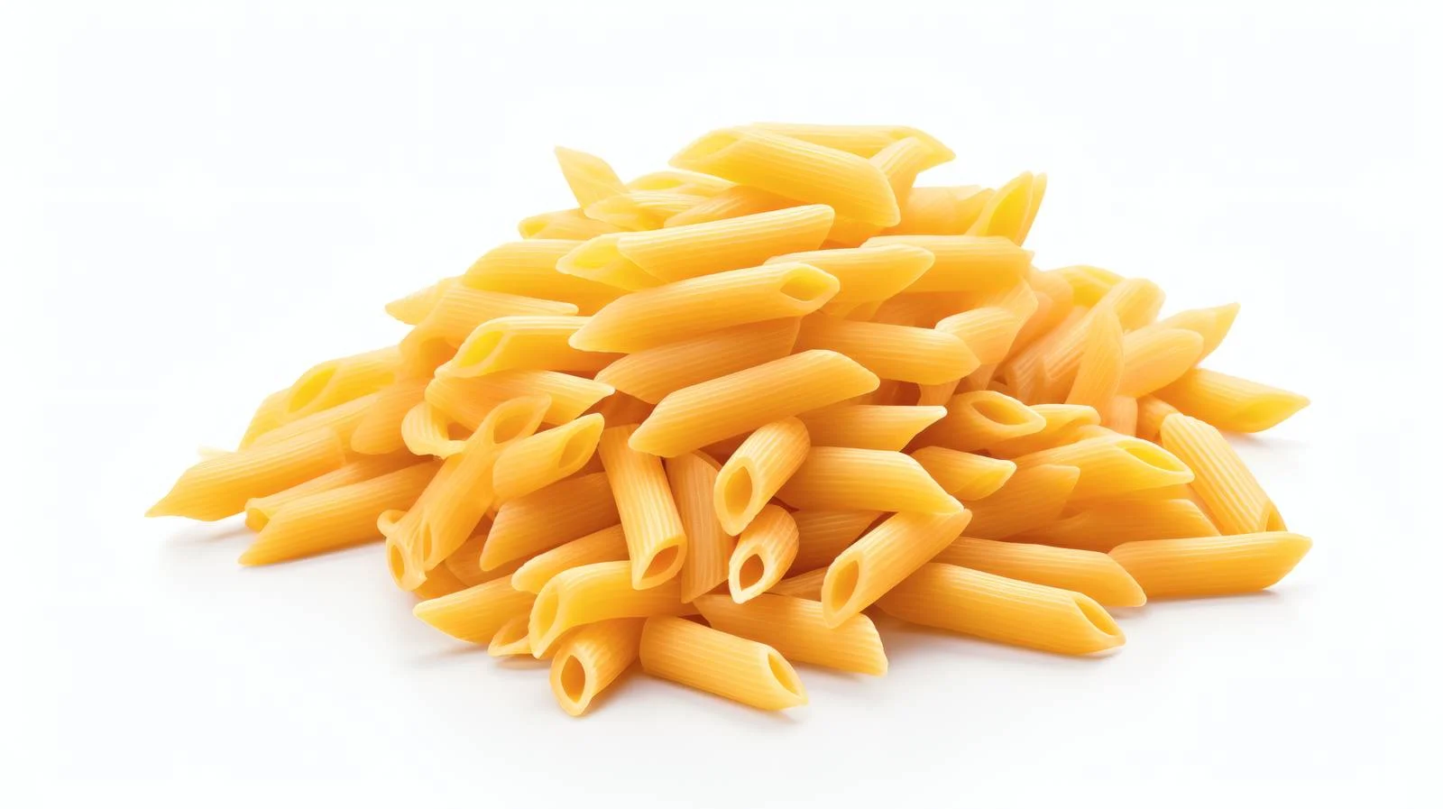 Raw Penne Pasta on White Background — free download from Dotvec