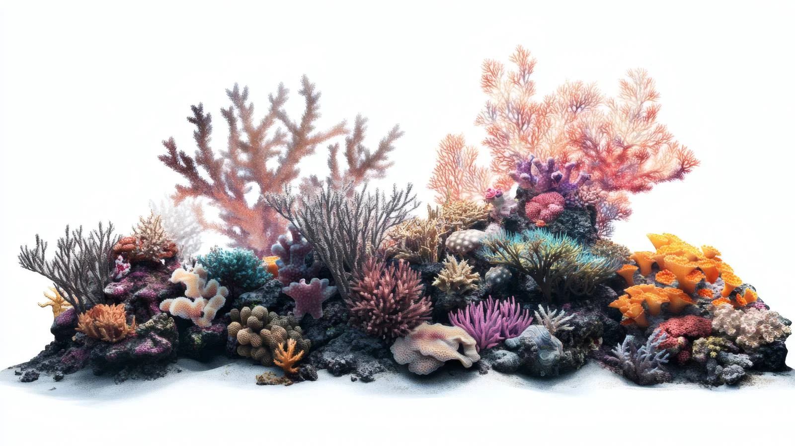 Vibrant Underwater Coral Scene on White Background — free download from Dotvec