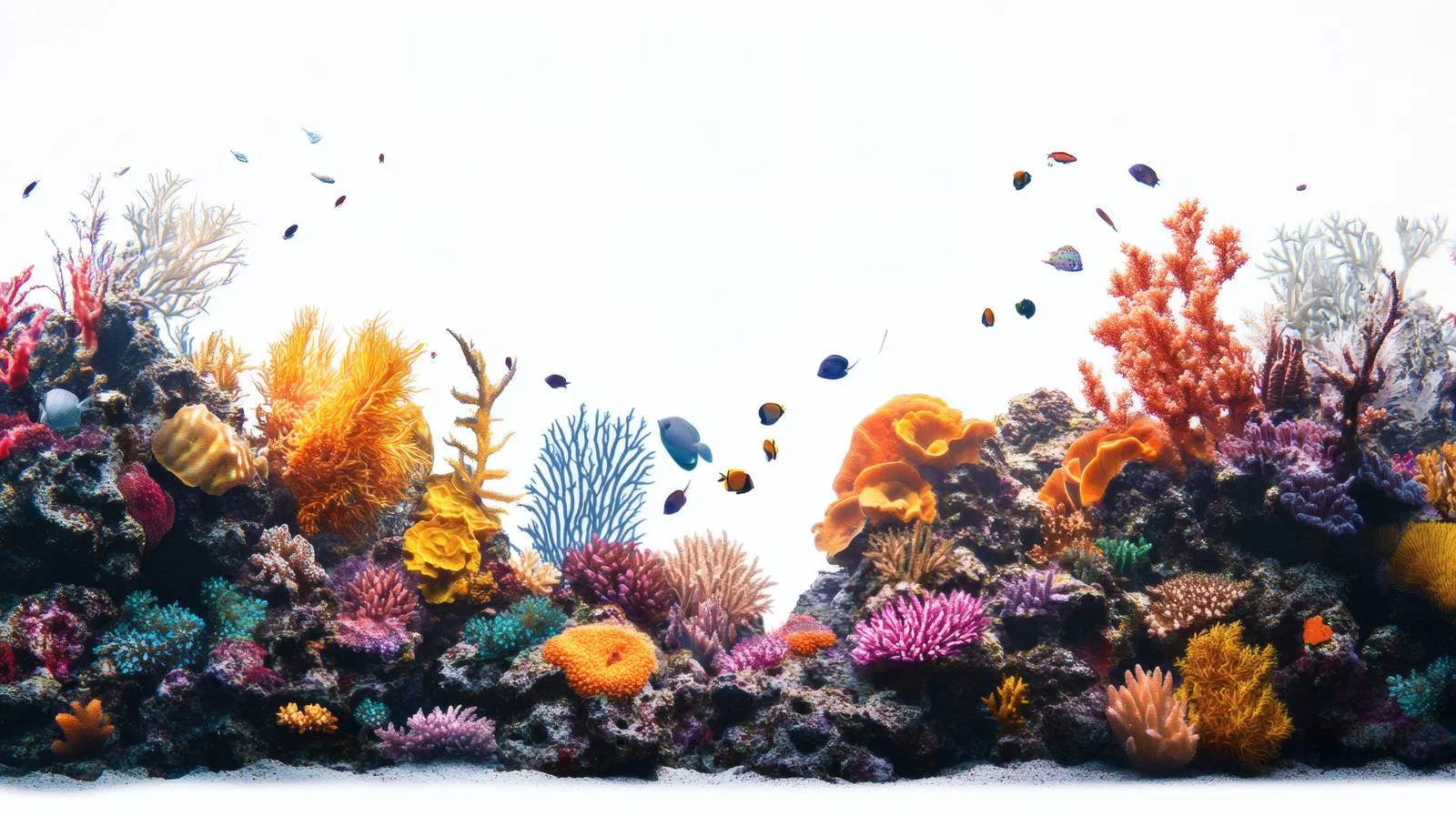 Vibrant Underwater Coral Reef on White Background — free download from Dotvec
