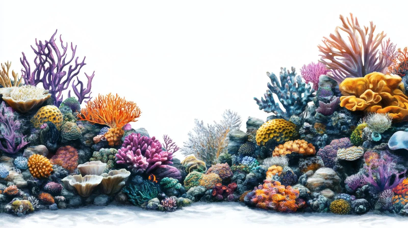 Vibrant Underwater Coral Reef against White Background — free download from Dotvec