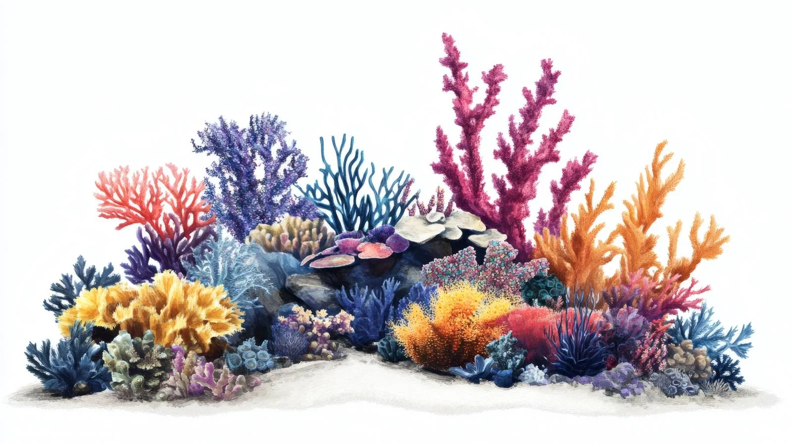 Vibrant Underwater Coral Scene on White Background — free download from Dotvec