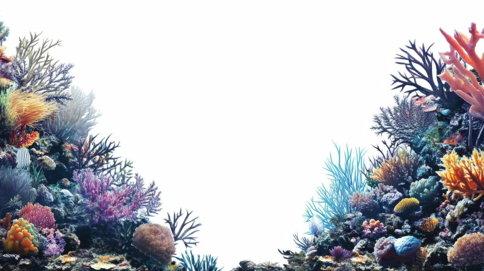 Marine Life Underwater Scene on White — free download from Dotvec