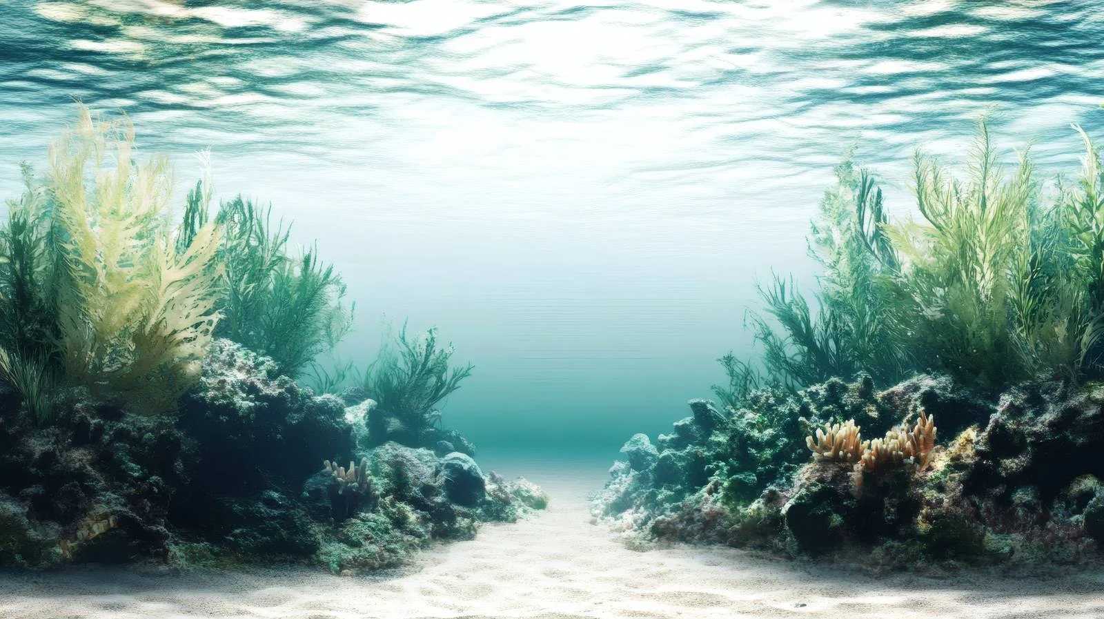 Marine Life Underwater Scene on White — free download from Dotvec