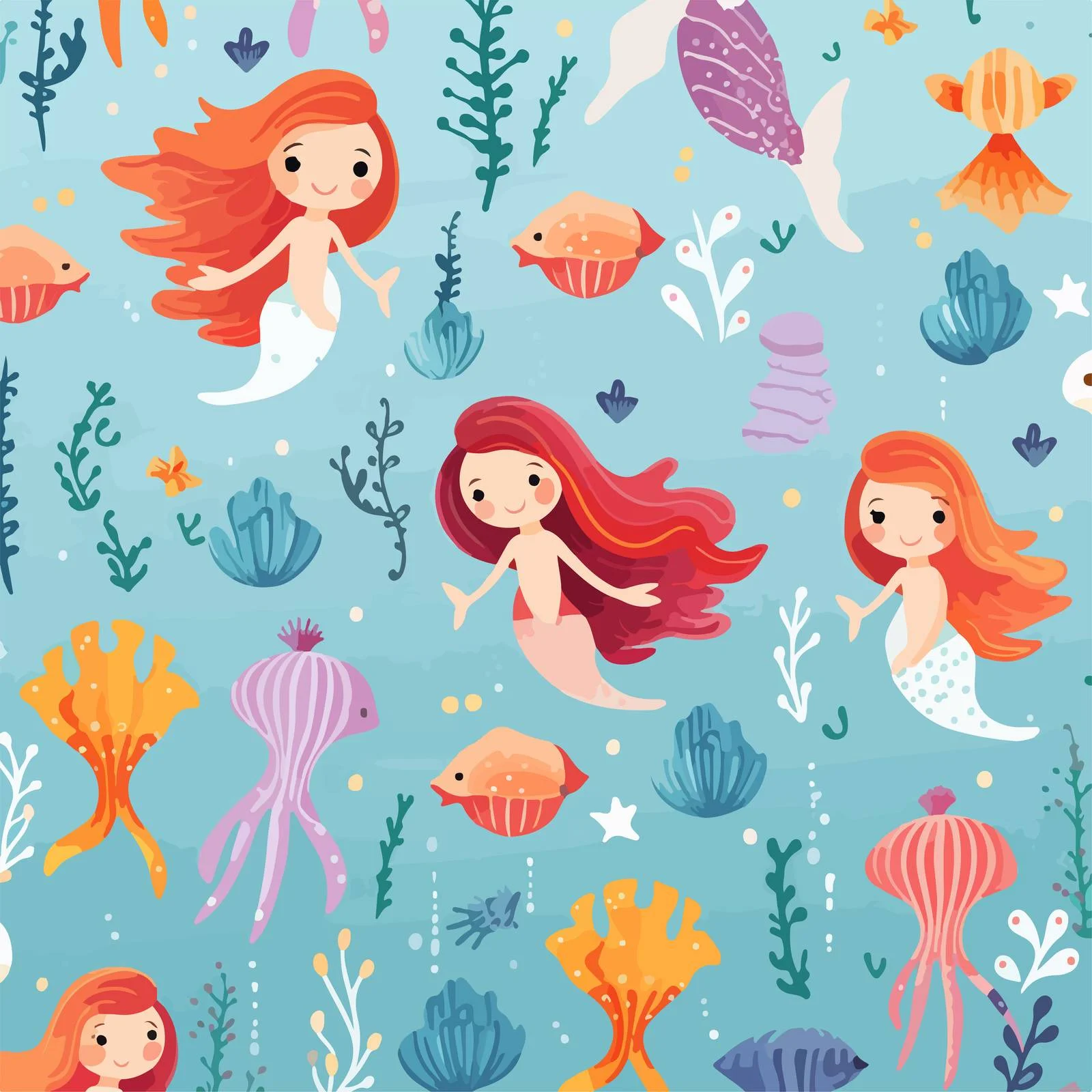Marine Life Vector Seamless Pattern Design — free download from Dotvec
