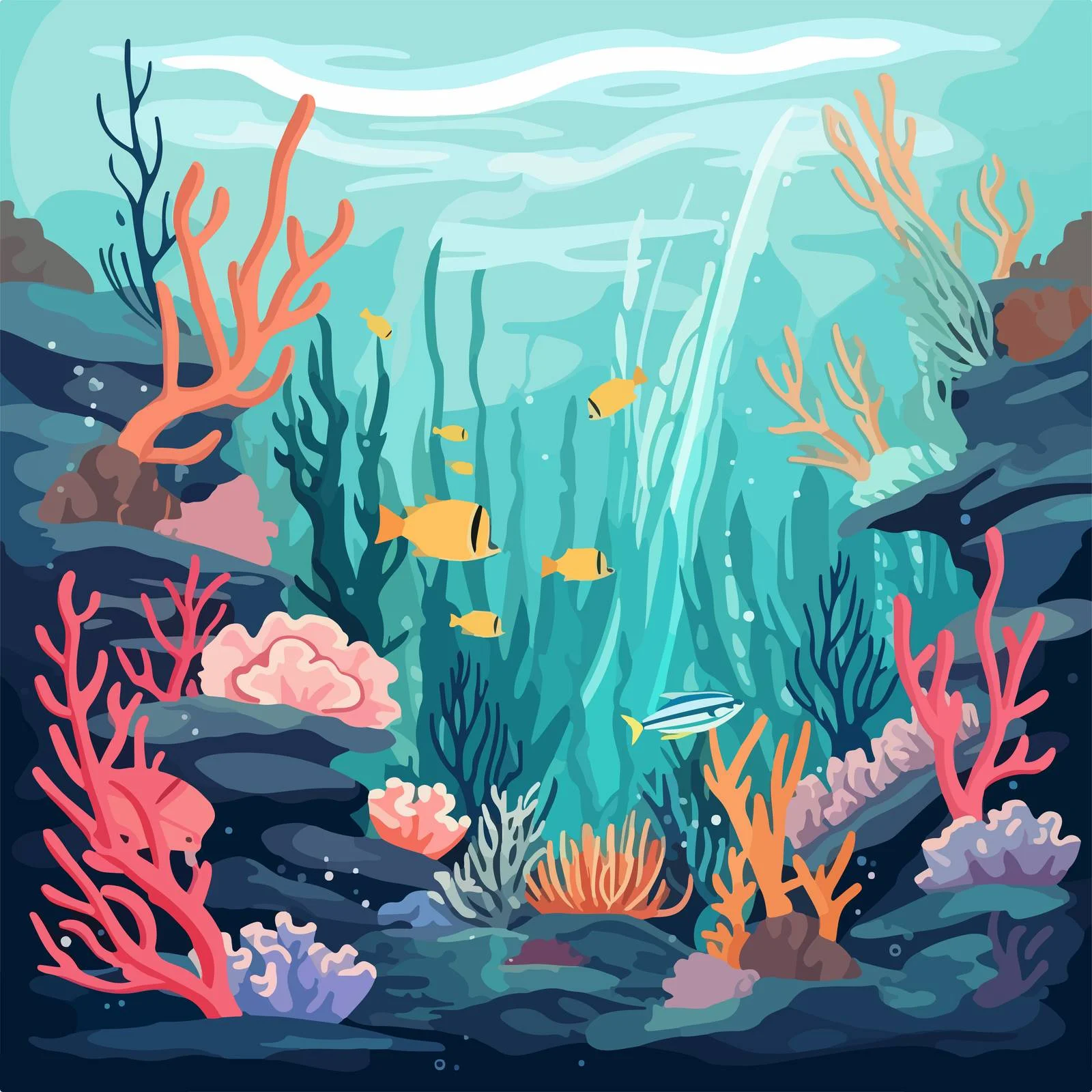 Exploring Underwater Ecosystem at Ocean Depths — free download from Dotvec