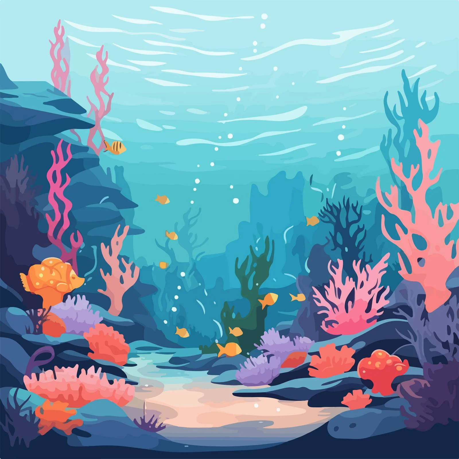 Vibrant Marine Life on Ocean Floor — free download from Dotvec