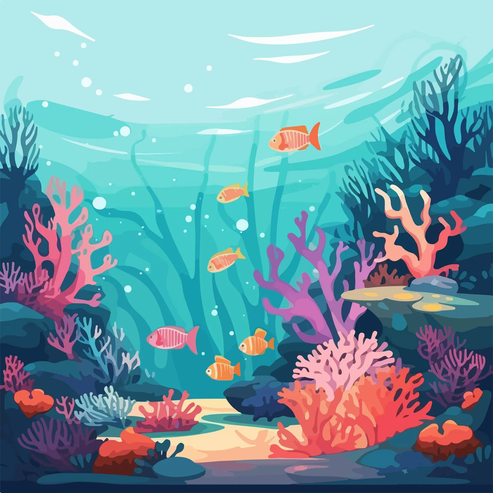 Exploring Exotic Underwater Life at Ocean Bottom — free download from Dotvec