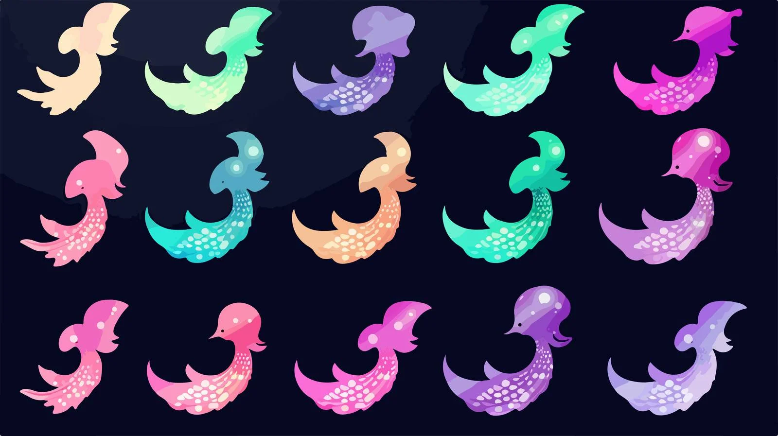 Mermaid Tail Silhouette Party Decor — free download from Dotvec