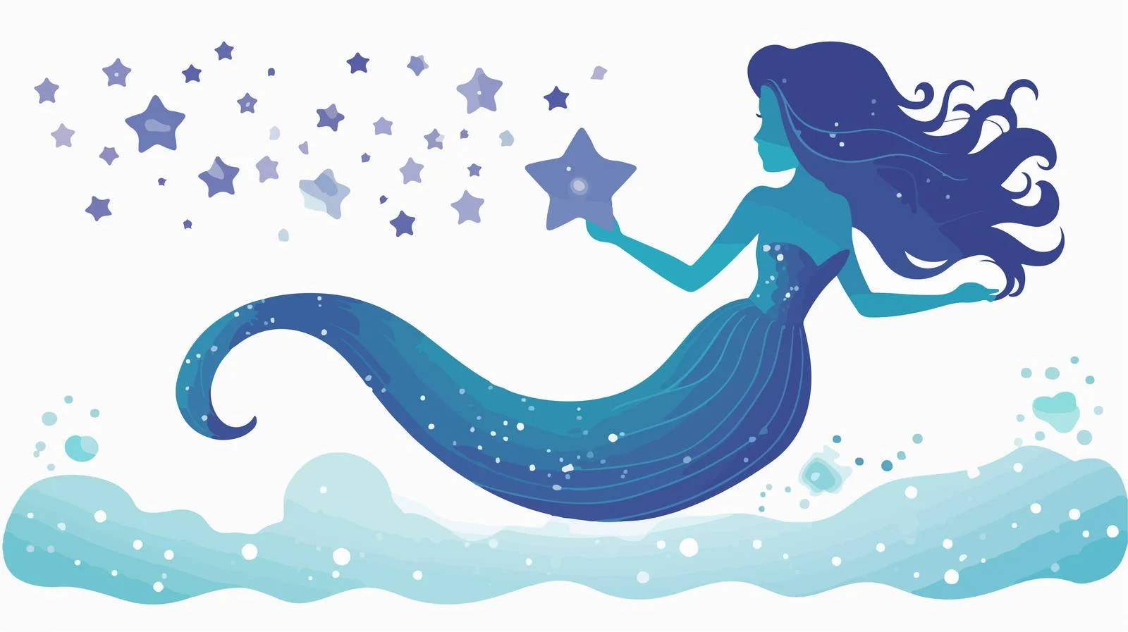 Mermaid Tail Silhouette Decor for Parties — free download from Dotvec