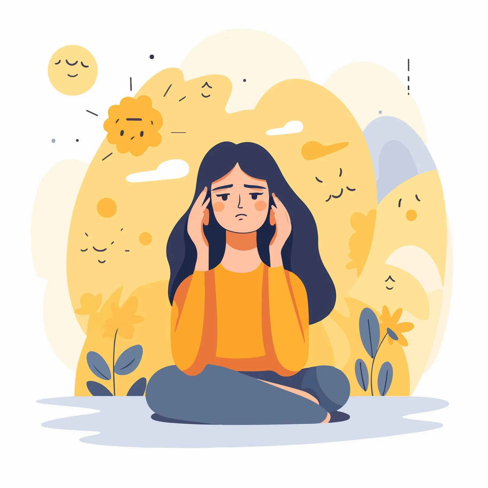 Sad female with gloomy outlook portrait — free download from Dotvec