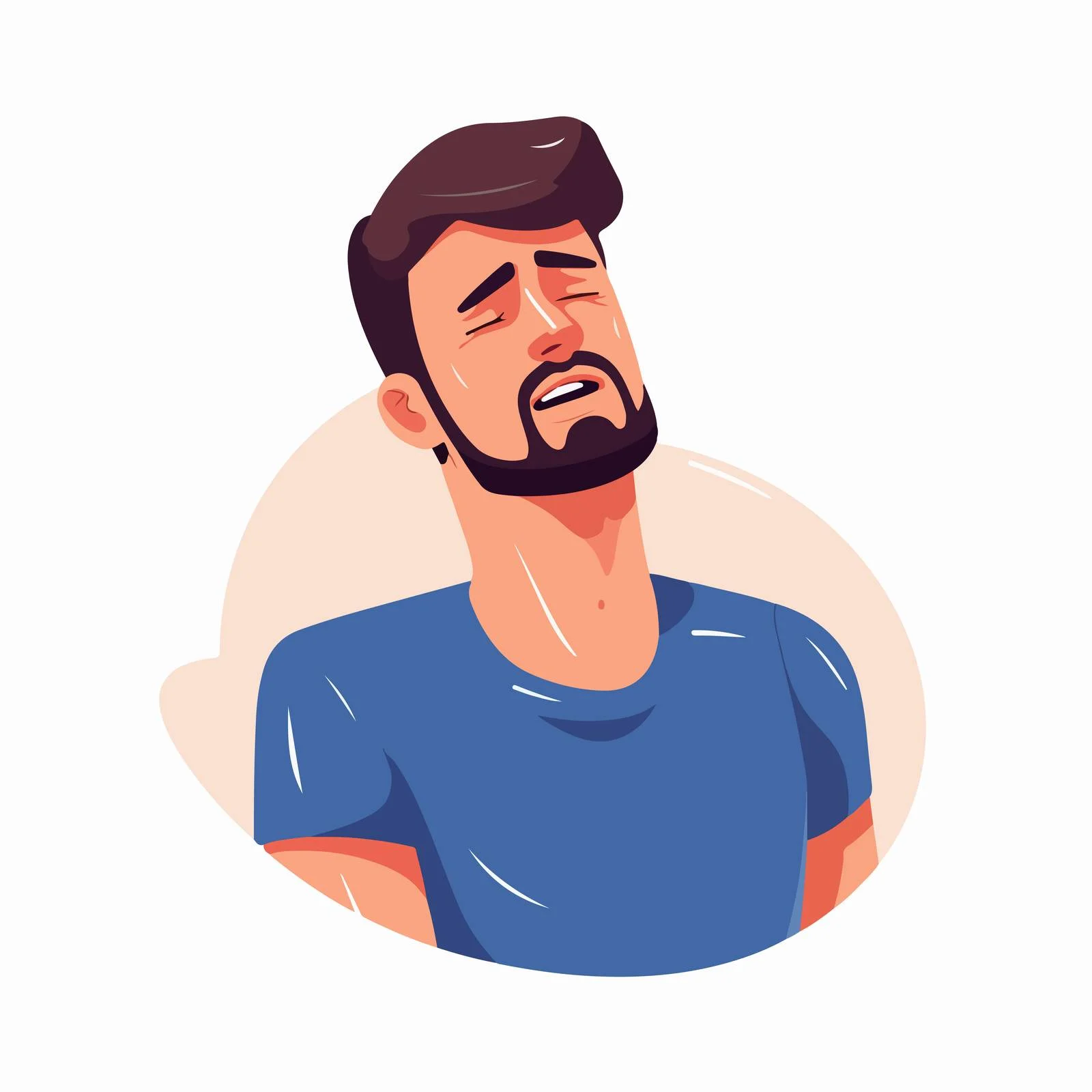 Man in Discomfort with Neck Pain Vector — free download from Dotvec