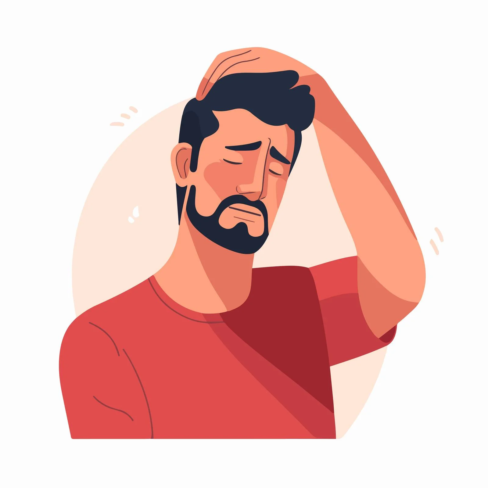 Man in Distress with Neck Pain Illustration — free download from Dotvec