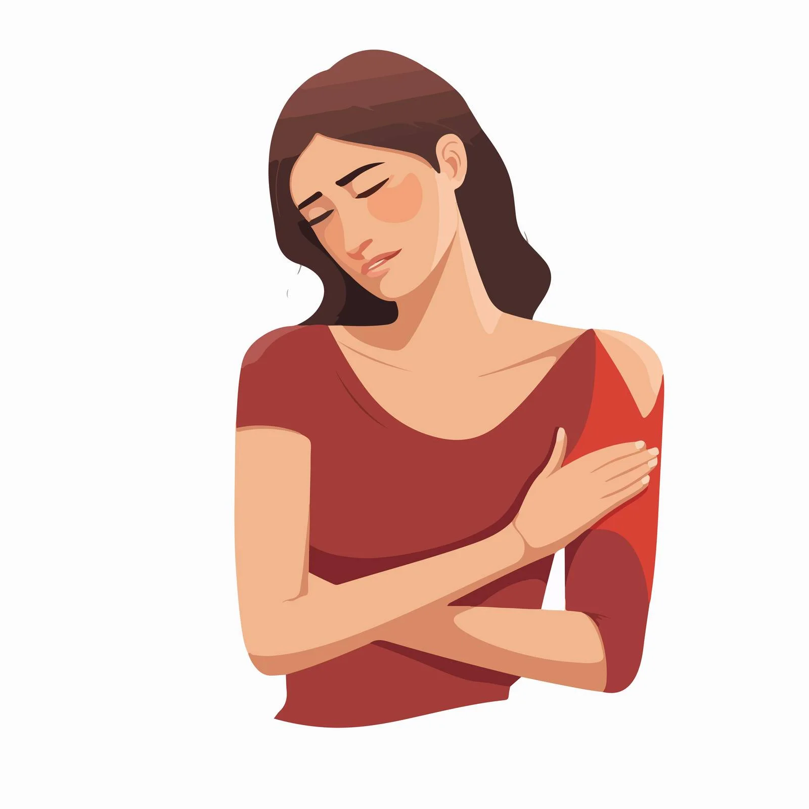 Illustration of Woman with Arm Pain — free download from Dotvec