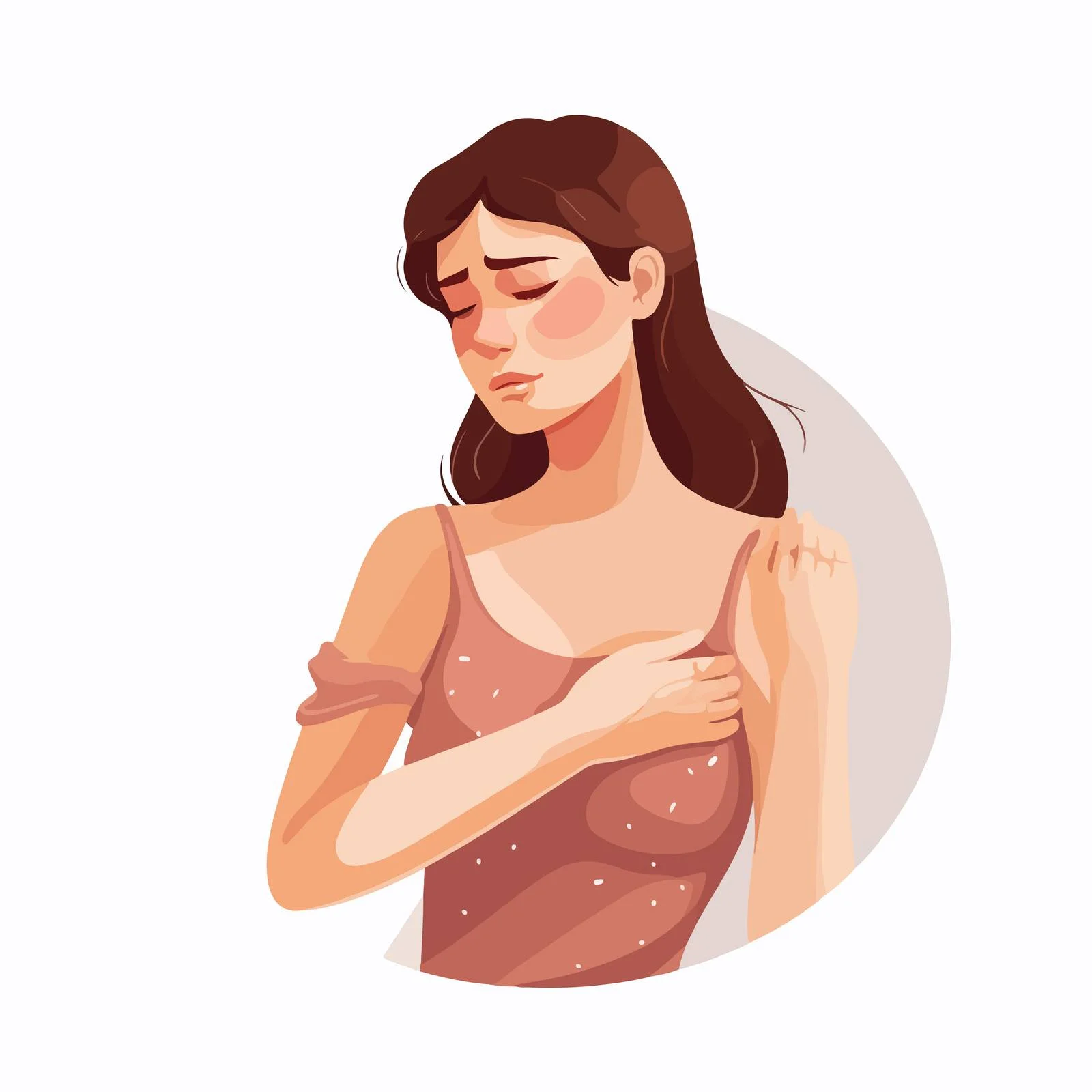 Woman with Arm Pain Flat Vector Illustration — free download from Dotvec