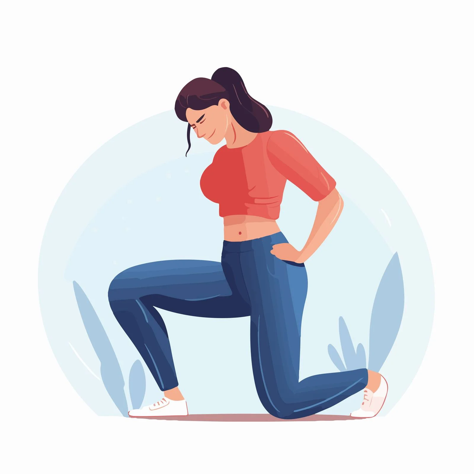 Woman in pain touching lower back — free download from Dotvec