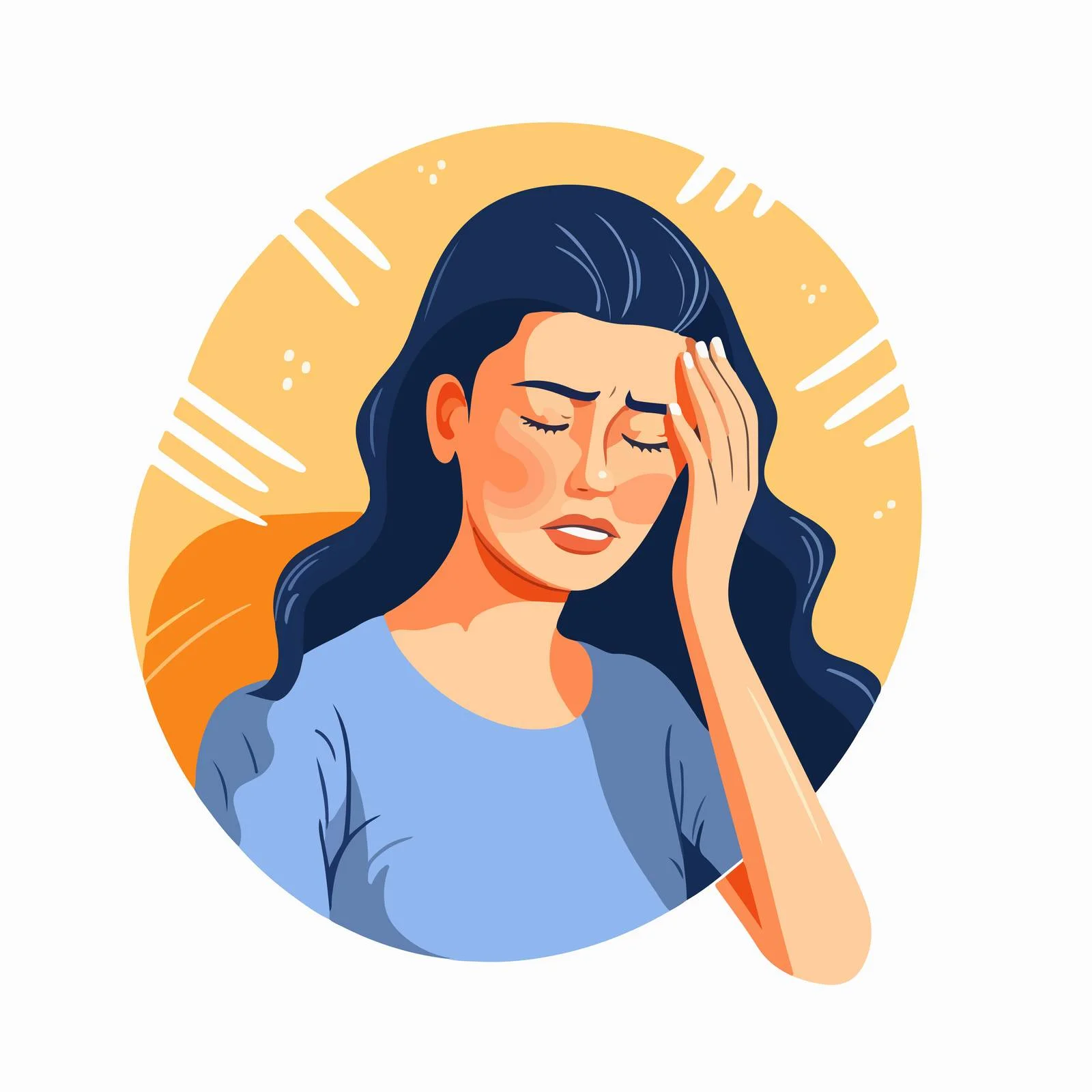 Young woman with a painful headache — free download from Dotvec