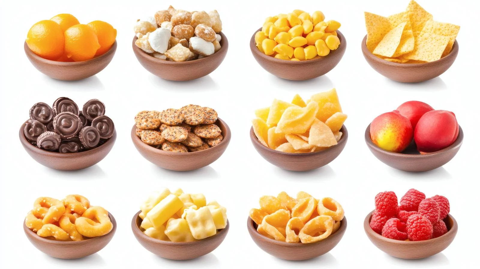 Assorted Unhealthy Snacks on White Background — free download from Dotvec