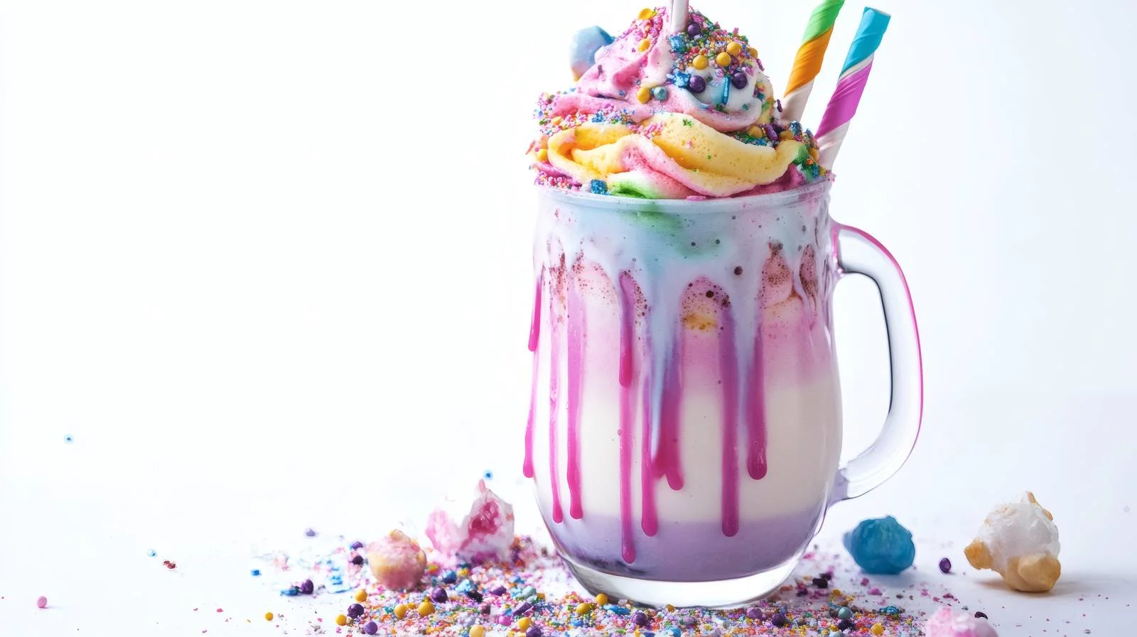 Deluxe Unicorn Milkshake on White Background — free download from Dotvec