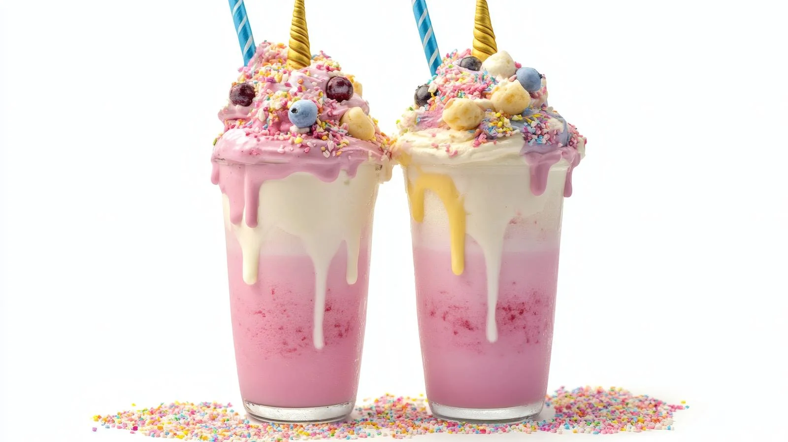 Delicious Unicorn Milkshakes Isolated on White — free download from Dotvec