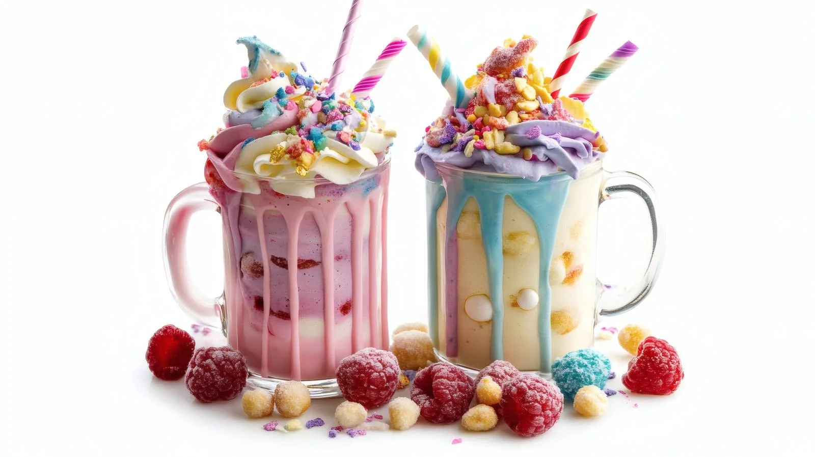 Vibrant Unicorn Milkshakes on White Background — free download from Dotvec