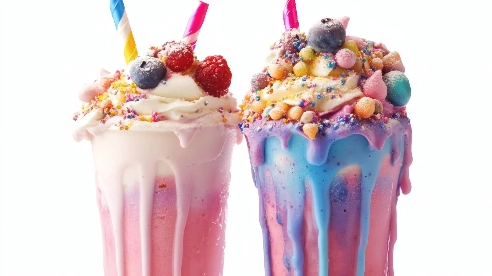 Gourmet Unicorn Milkshakes on White Background — free download from Dotvec