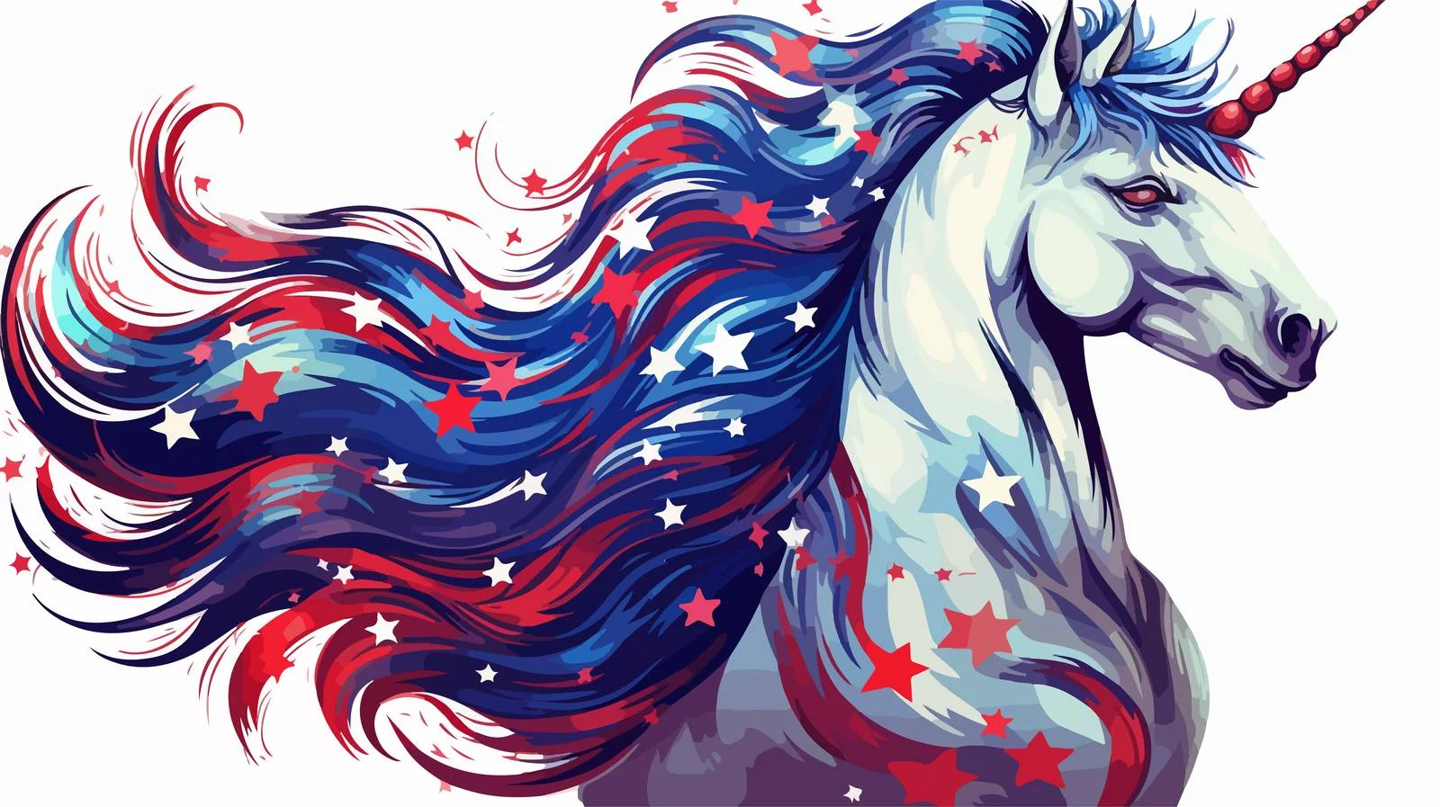 Patriotic Unicorn Decoration — free download from Dotvec