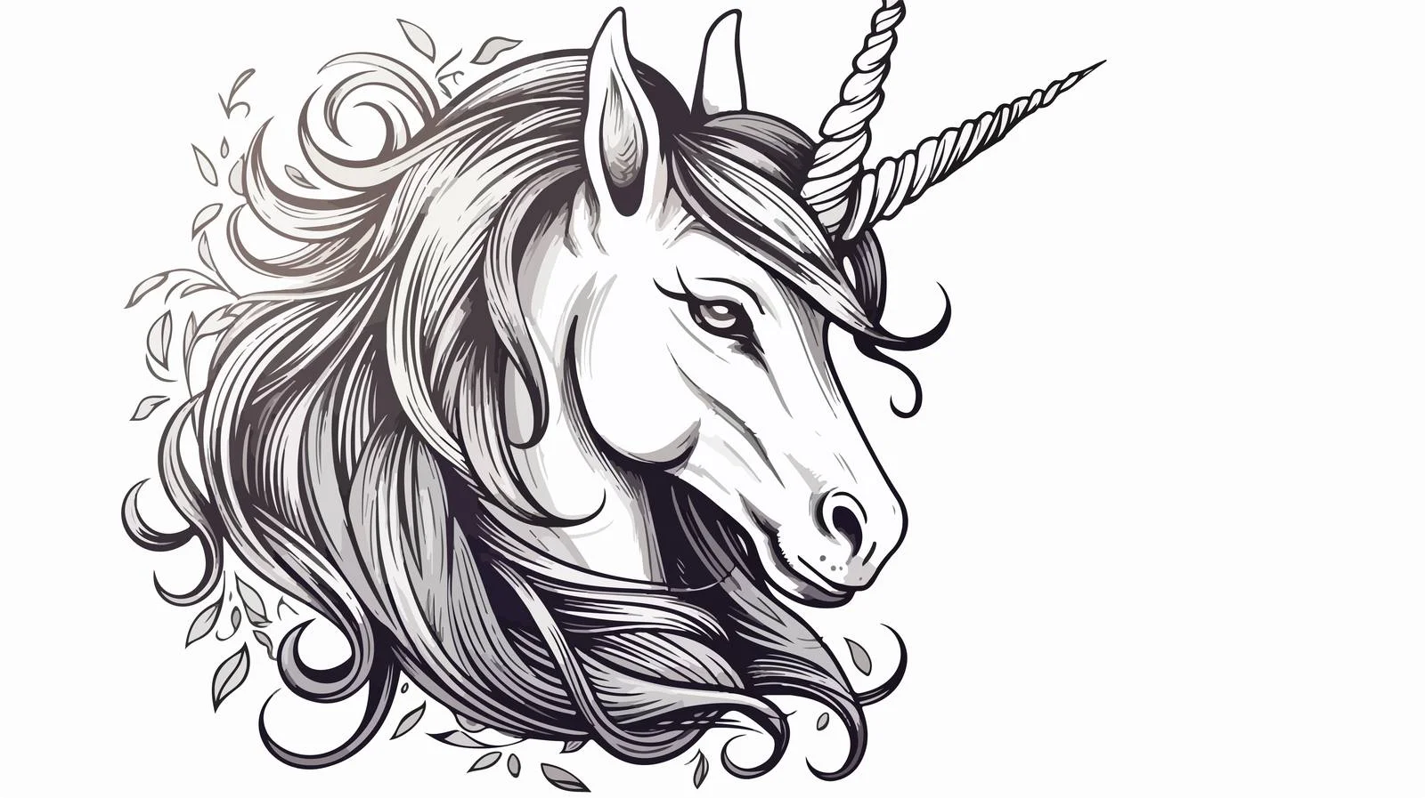 Enchanting Unicorn Face Sketch Vector Illustration — free download from Dotvec