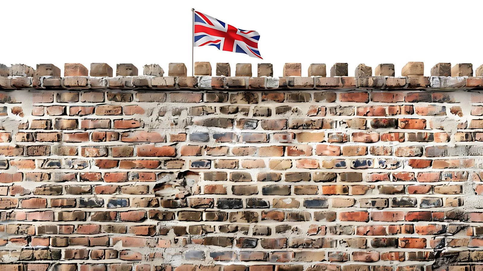 Historic United Kingdom Flag on Brick Wall — free download from Dotvec