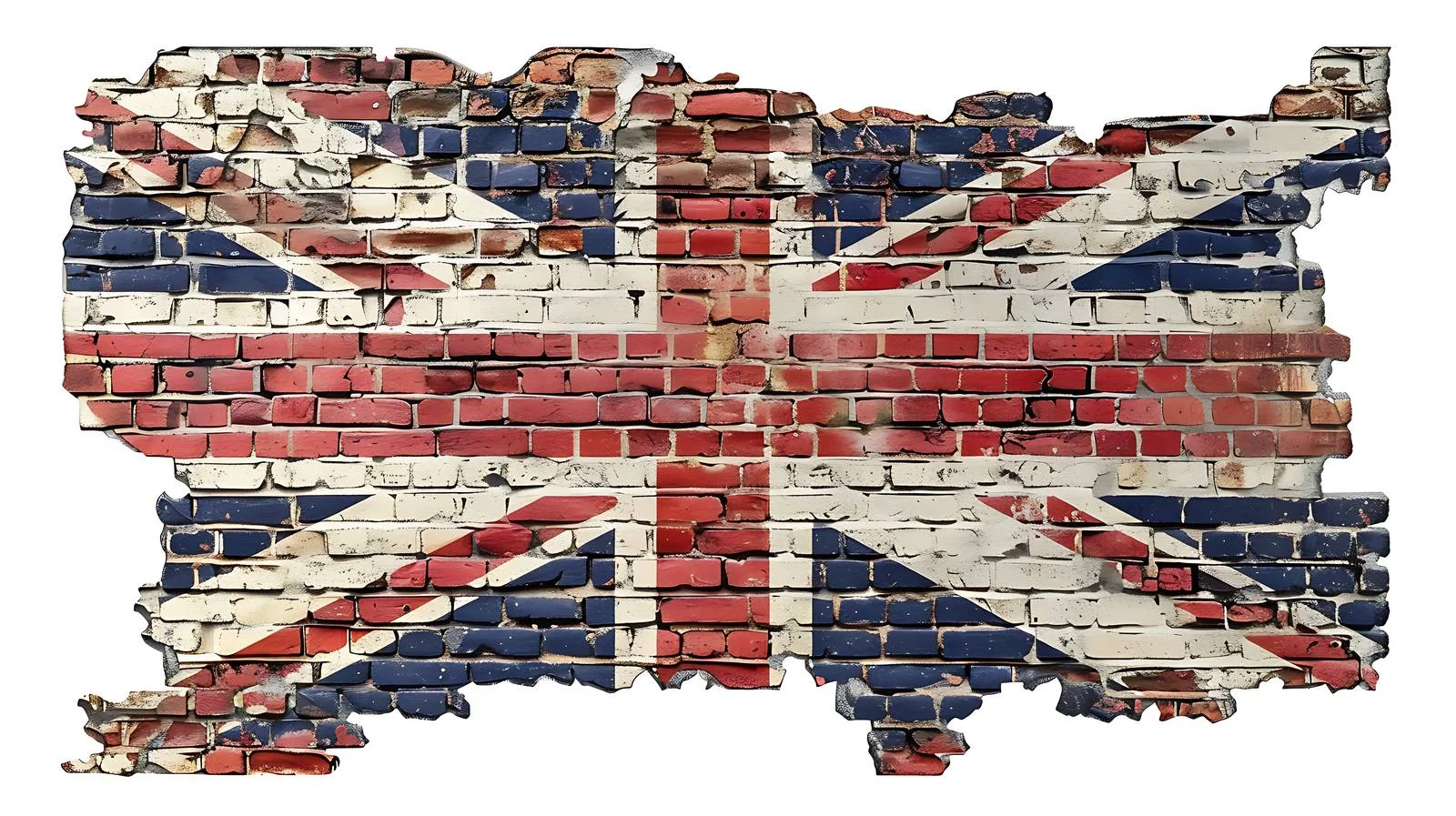 Vintage United Kingdom Flag on White Brick — free download from Dotvec