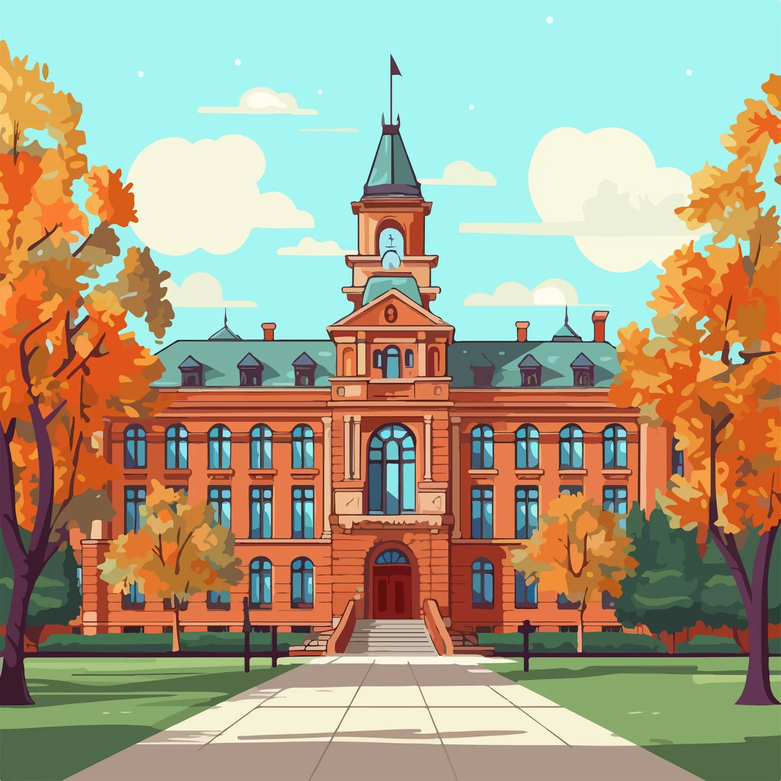 Elegant Classic European University Building Exterior — free download from Dotvec