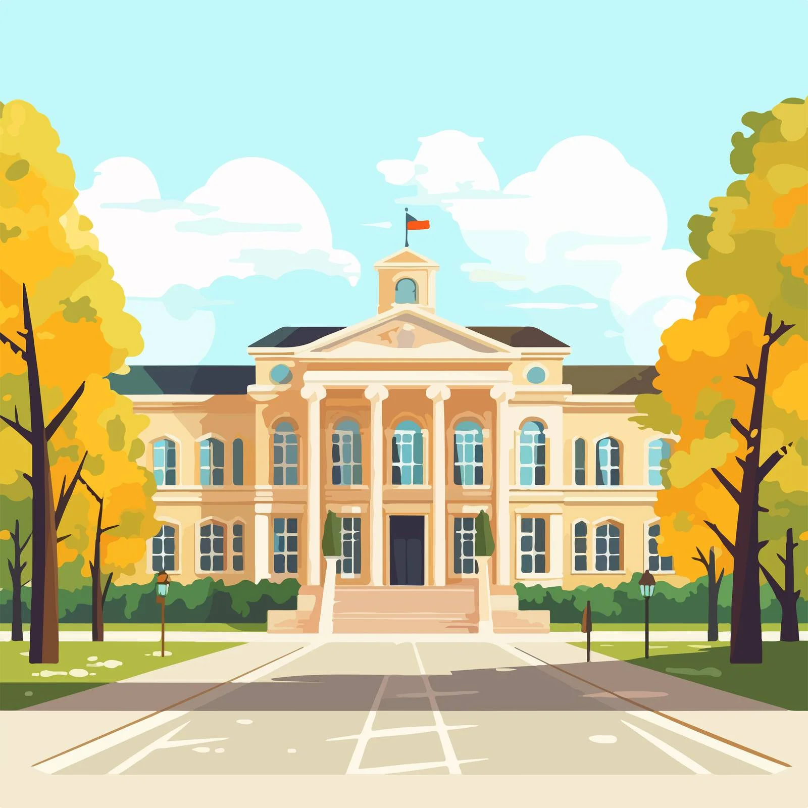 Classic European University Architecture Outdoors — free download from Dotvec