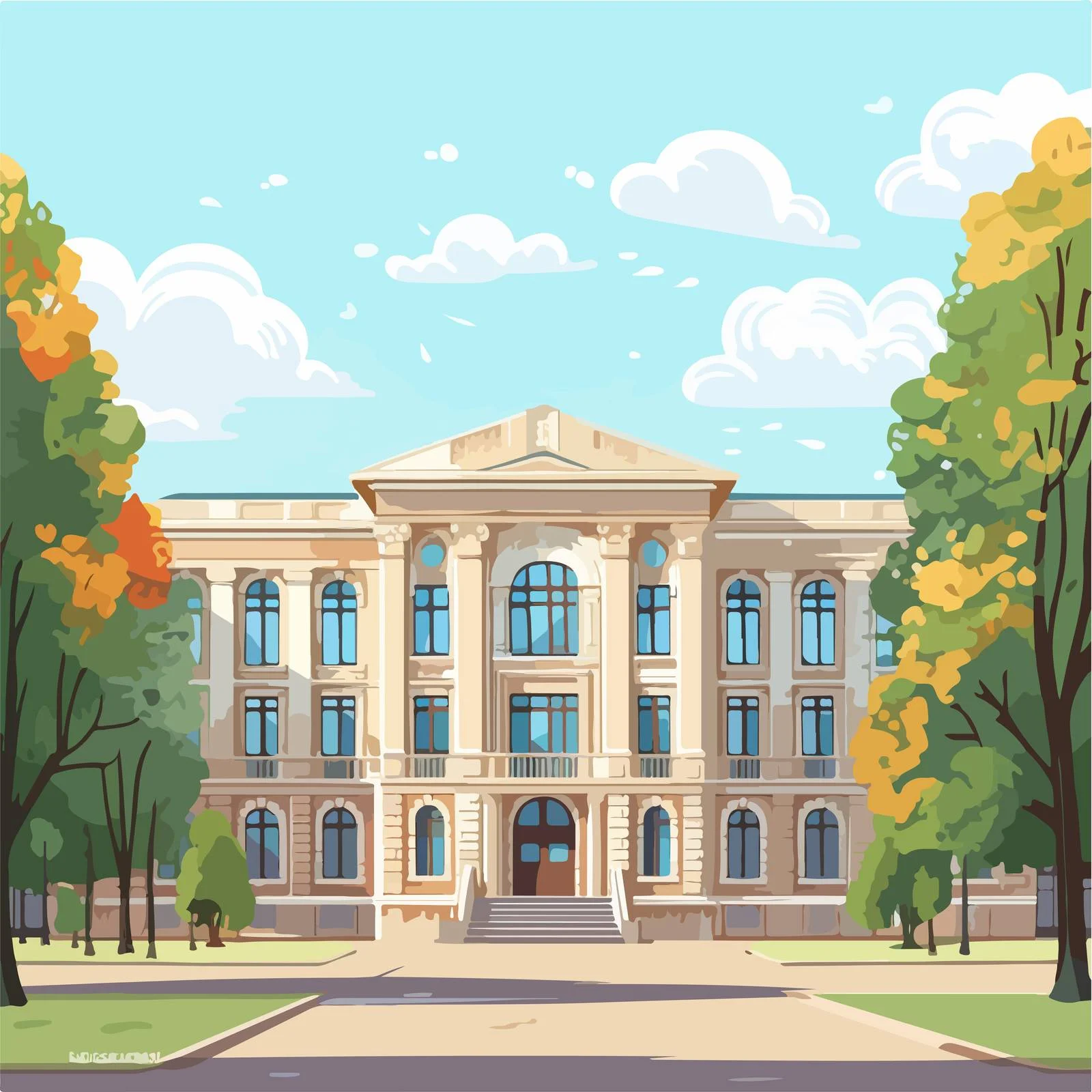 Elegant Classic European University Building Exterior — free download from Dotvec
