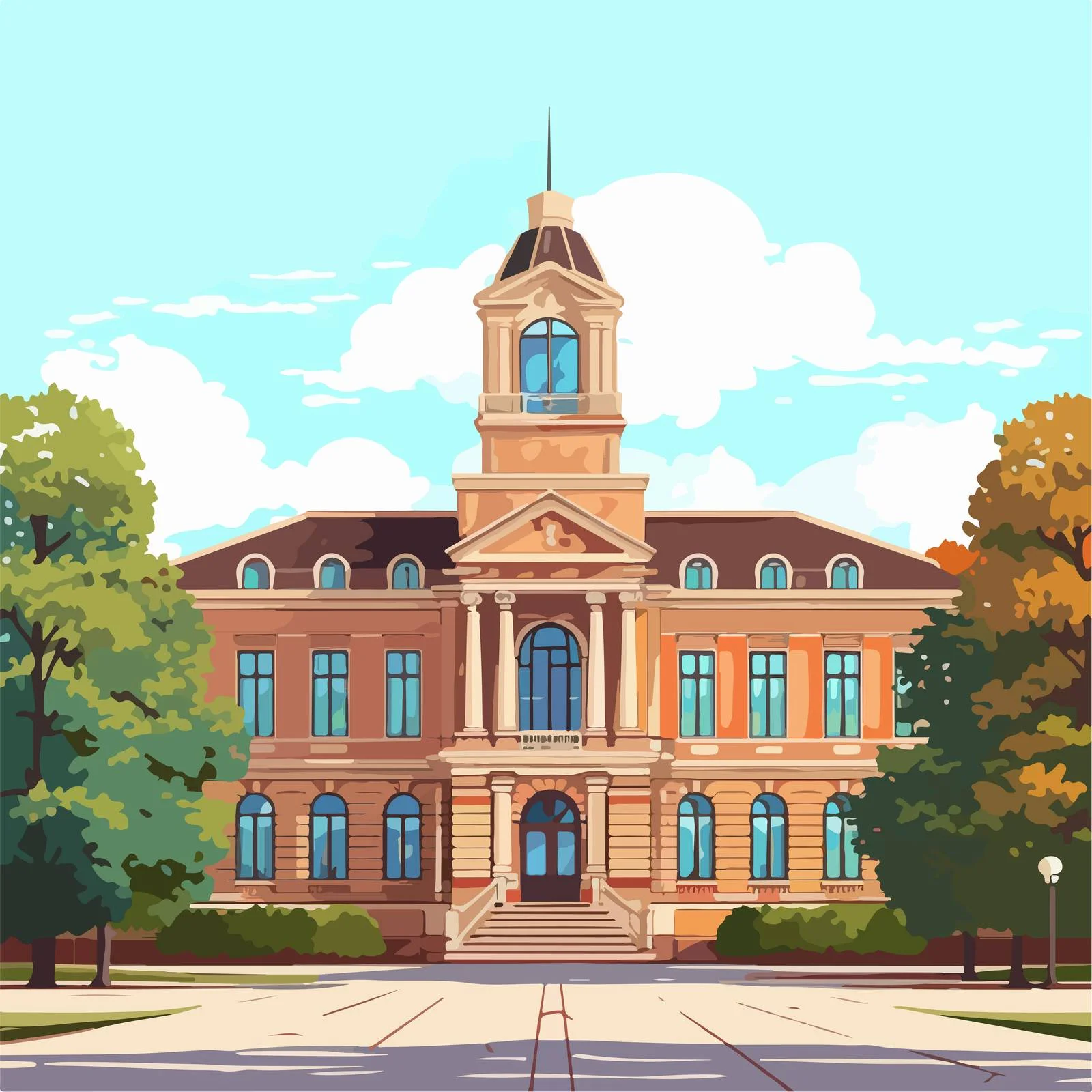 Iconic European University Building Exterior View — free download from Dotvec