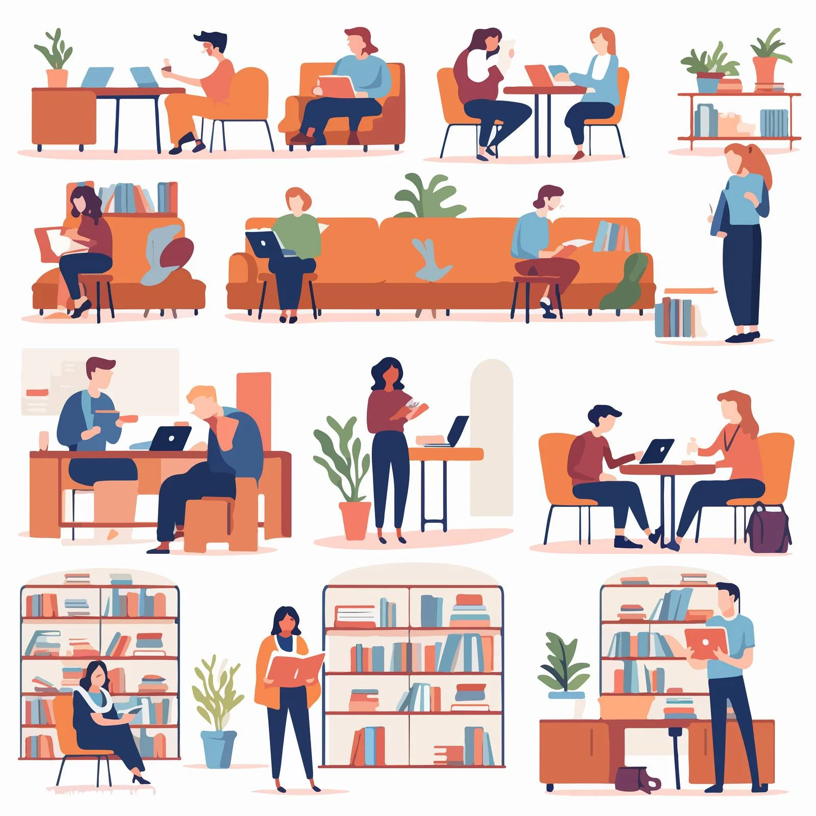 Diverse University Students Engage in Educational Activities — free download from Dotvec