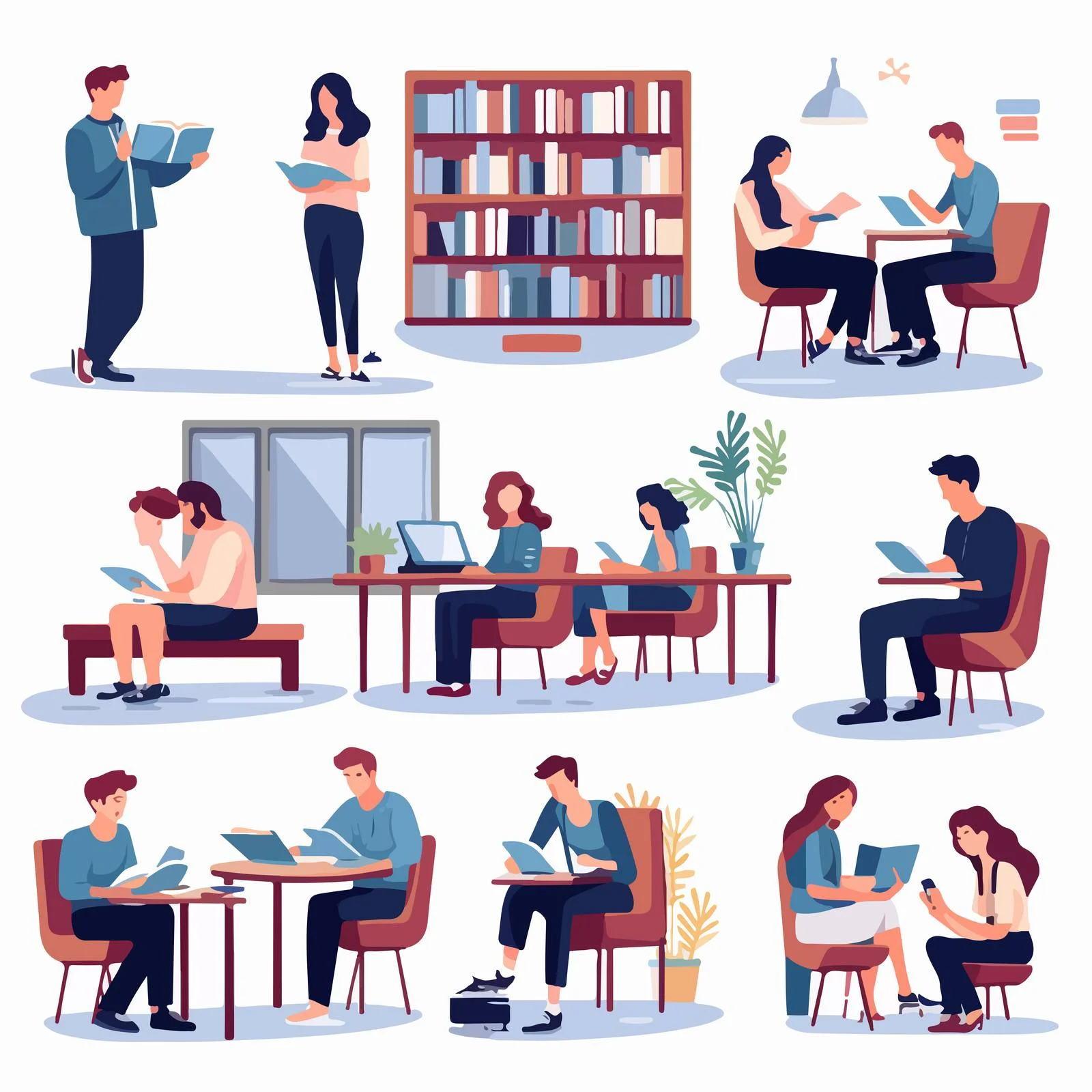 Diverse University Students Engaged in Educational Activities — free download from Dotvec