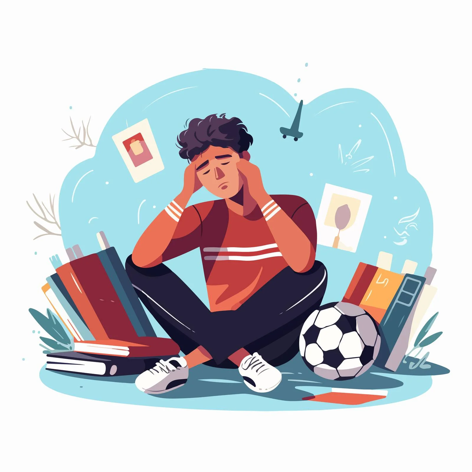 Student yearning to play football over studying — free download from Dotvec