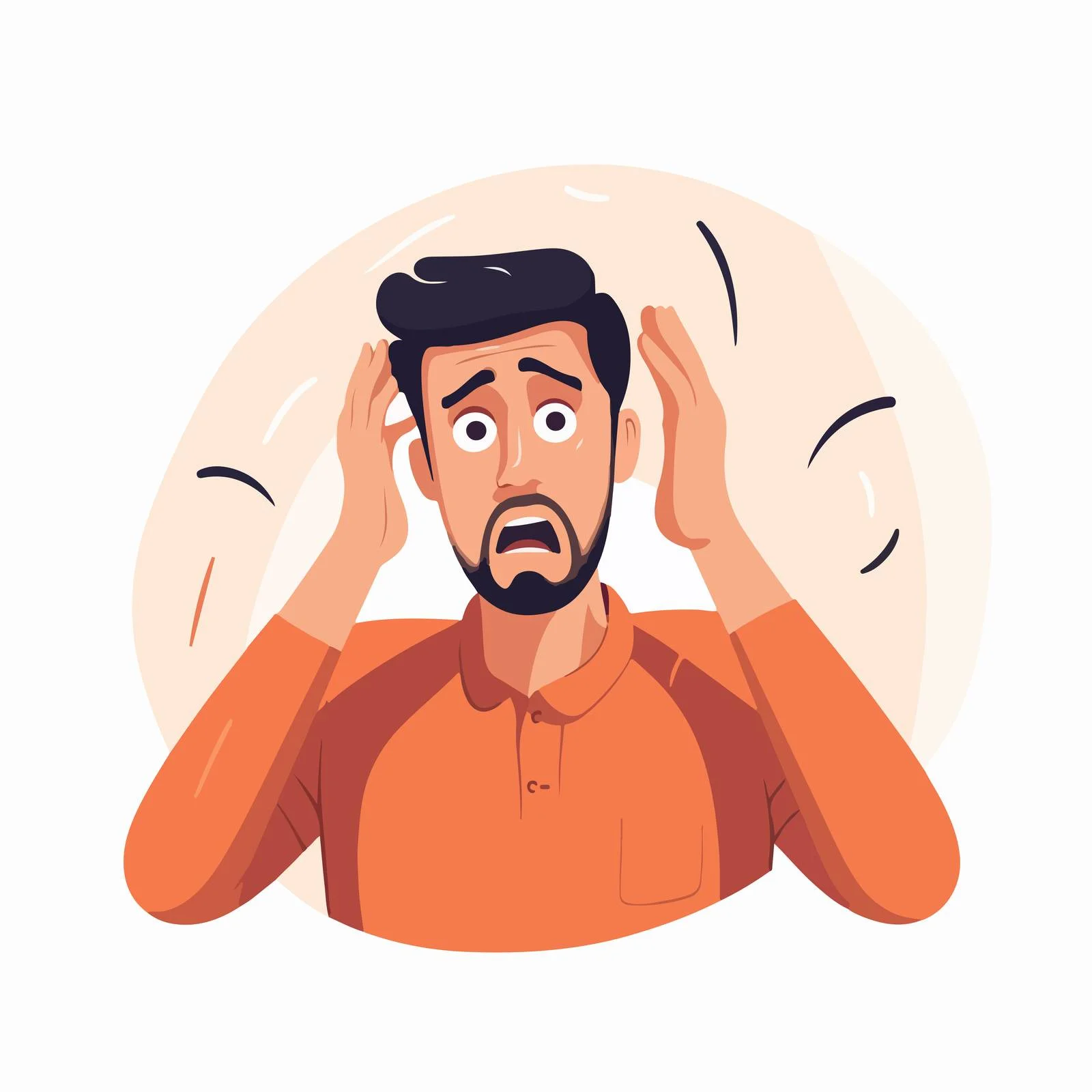 Distressed man showing sad, shocked expression — free download from Dotvec