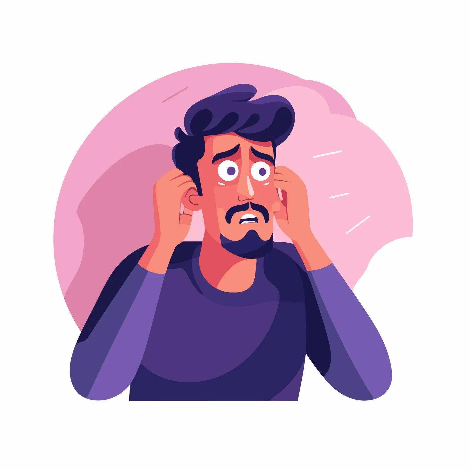 Emotional man displaying sad, shocked facial expression — free download from Dotvec