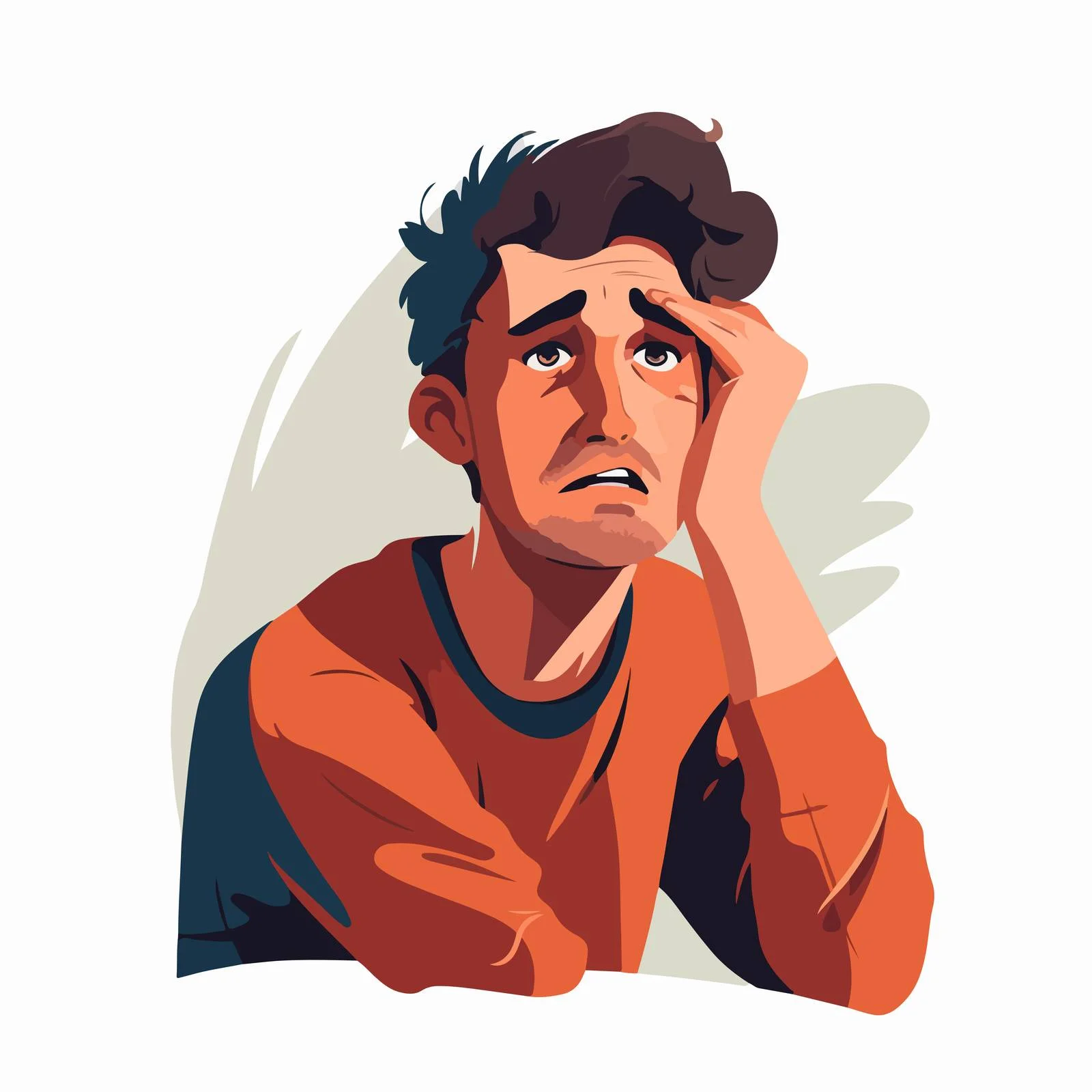 Distraught Man Displaying Sad and Shocked Expression — free download from Dotvec